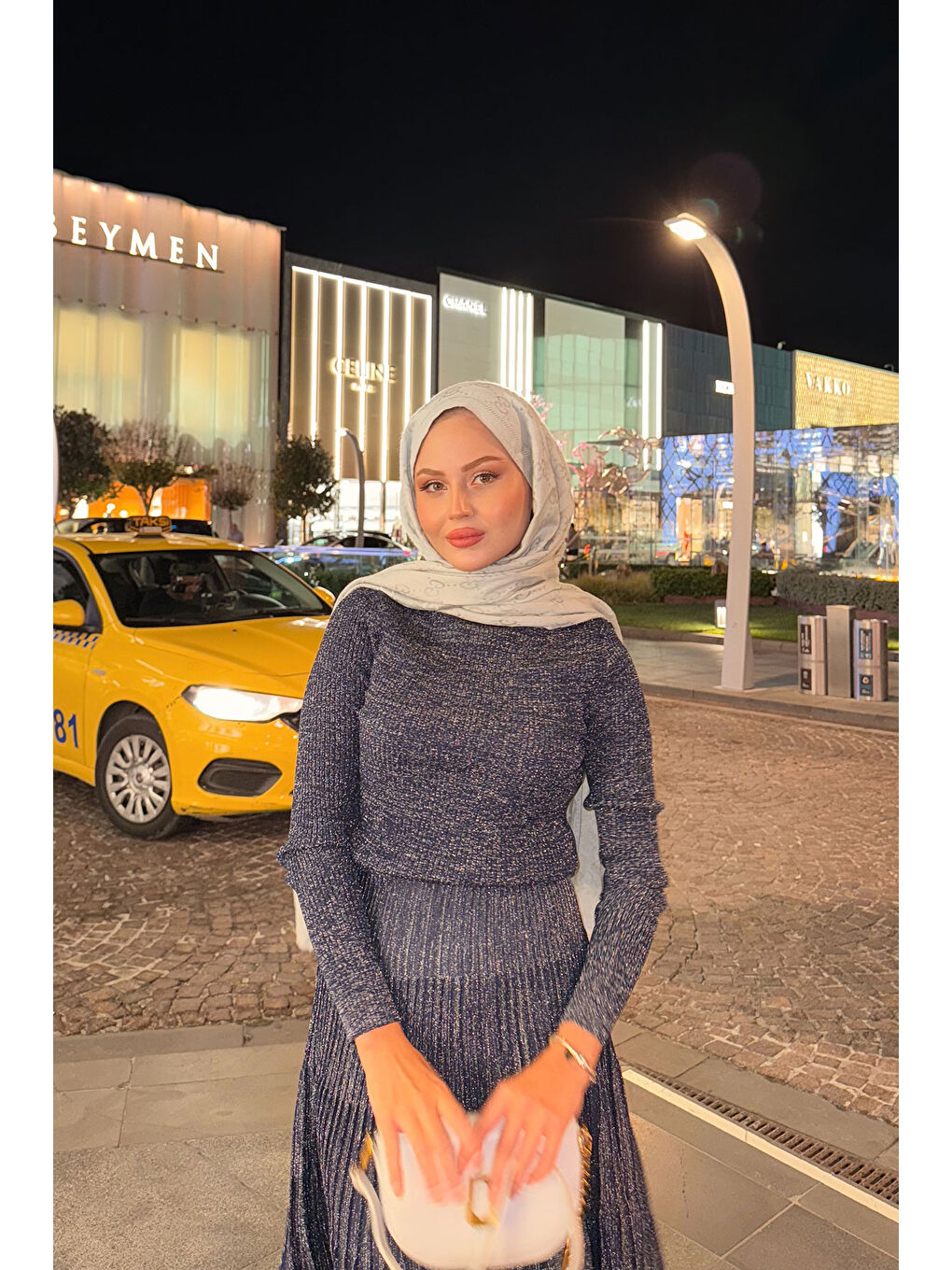 Kadın Sim Detaylı Elbise Lacivert-1