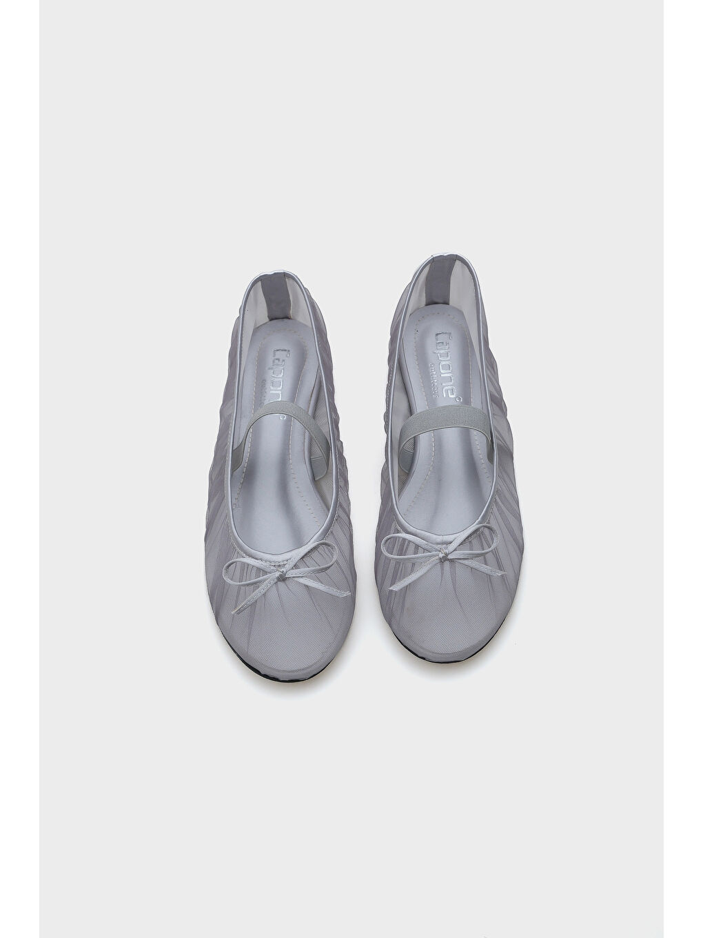 Gri Alana Tüllü Bantlı Kadın Babet-5