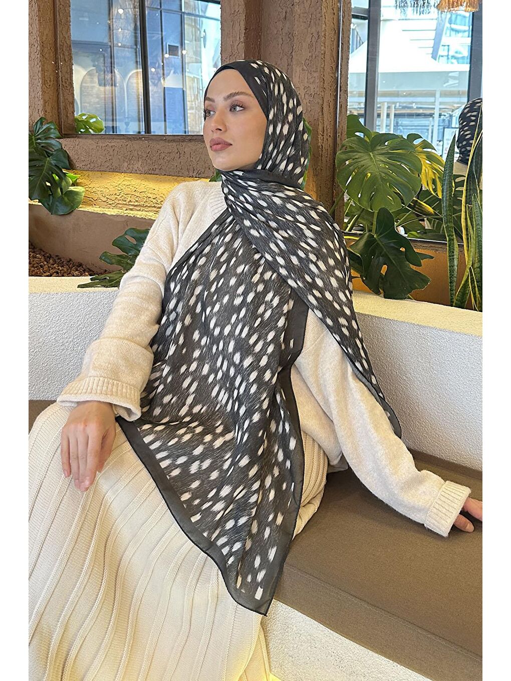 Ceylan Desen Soft Şal Koyu Yeşil-2