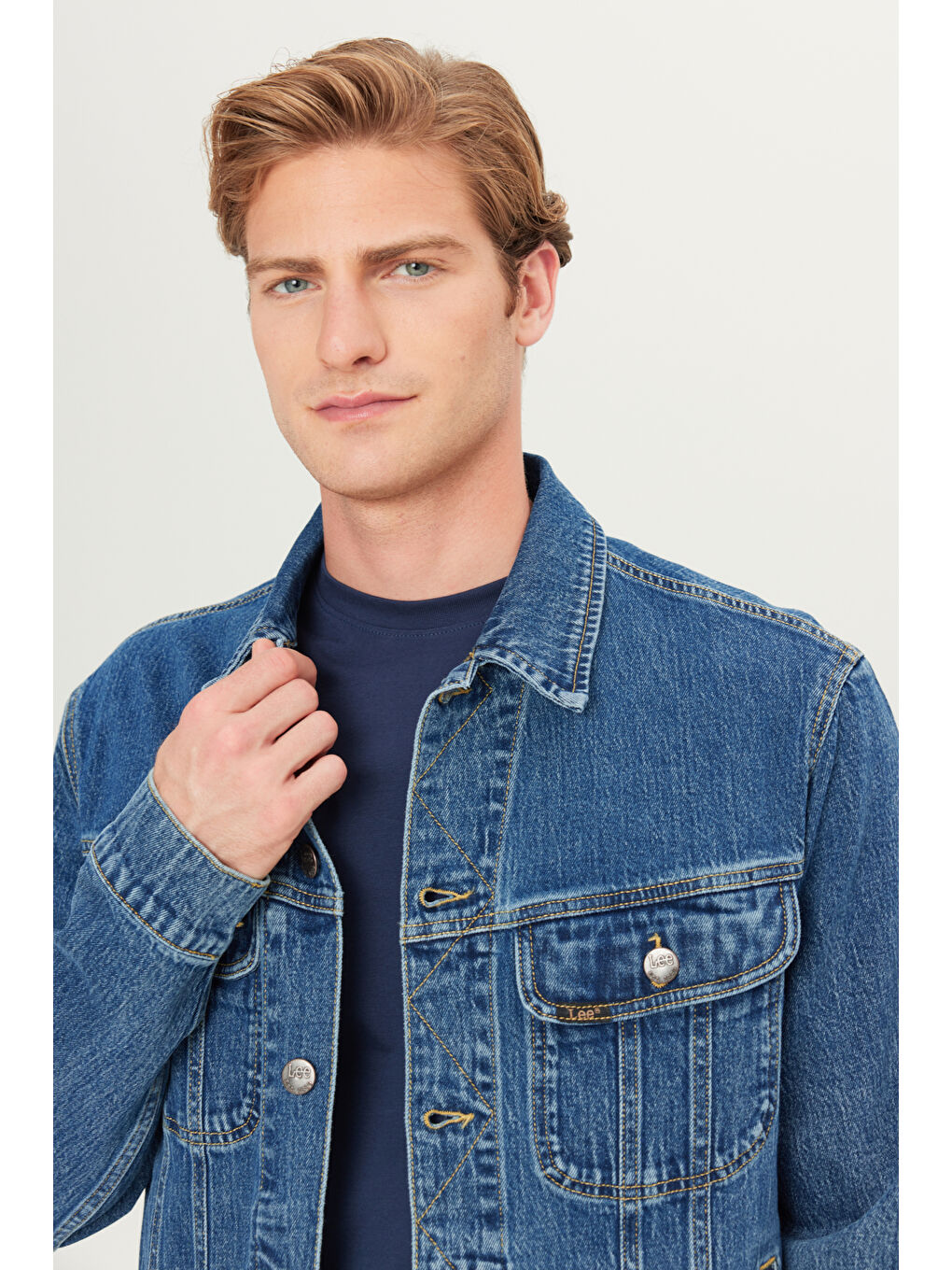 Regular Fit Normal Kesim Pamuklu Esnek İndigo Jean Denim Ceket-3