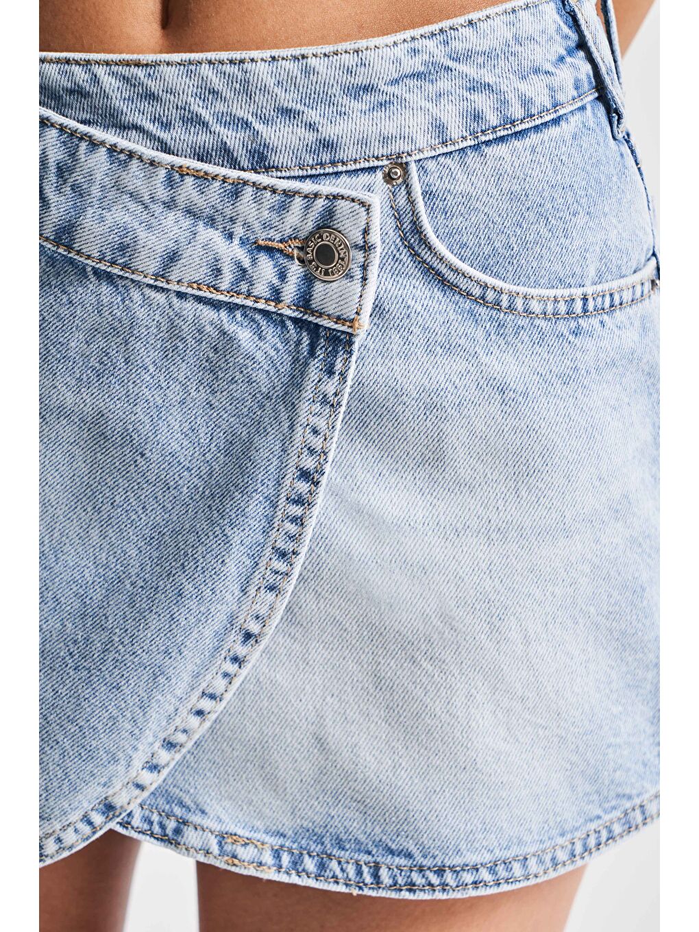 Mavi Kadın Snow Jean Rengi 4s5-3 Mini Boy %100 Pamuk Denim Şort Etek-3