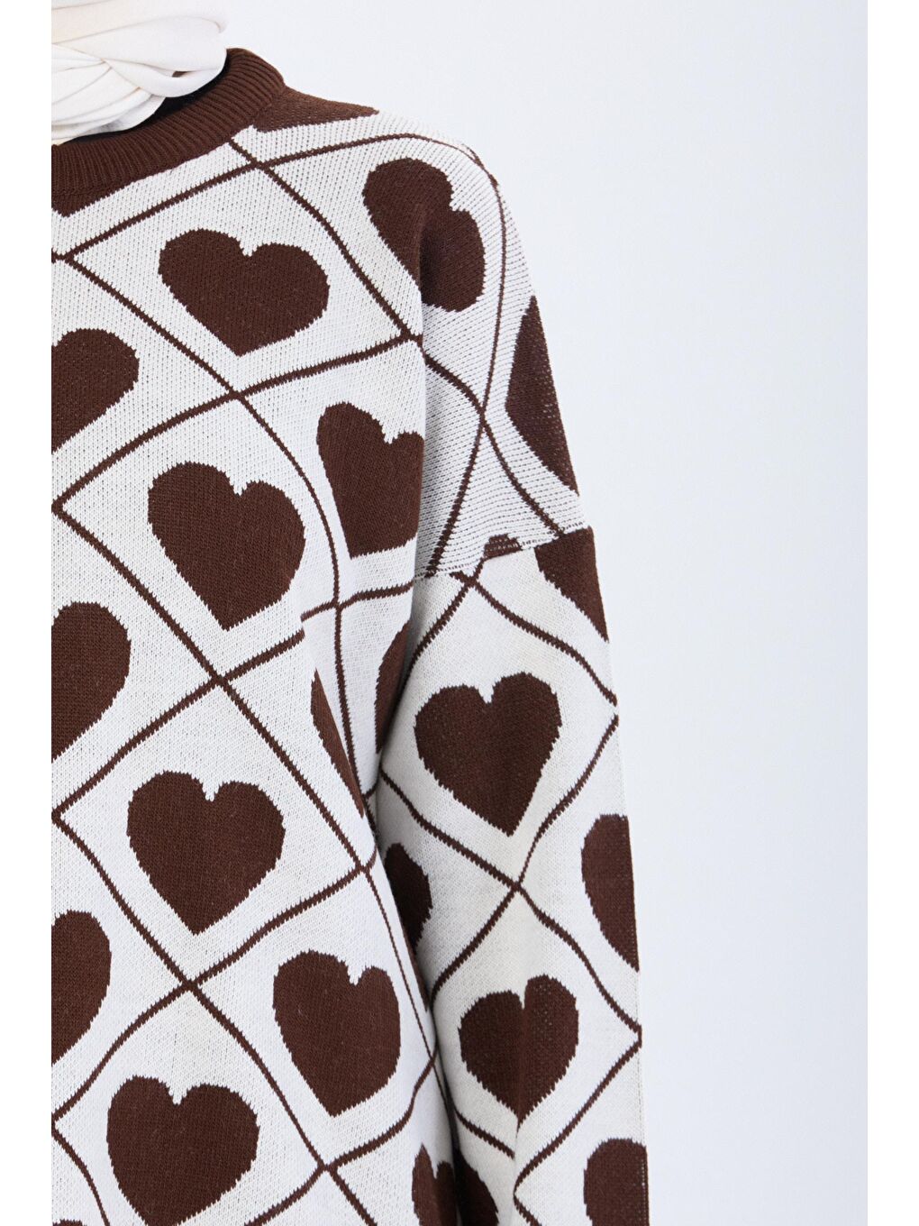 Bisiklet Yaka Kadın Kahverengi Triko Takım - 24096-4