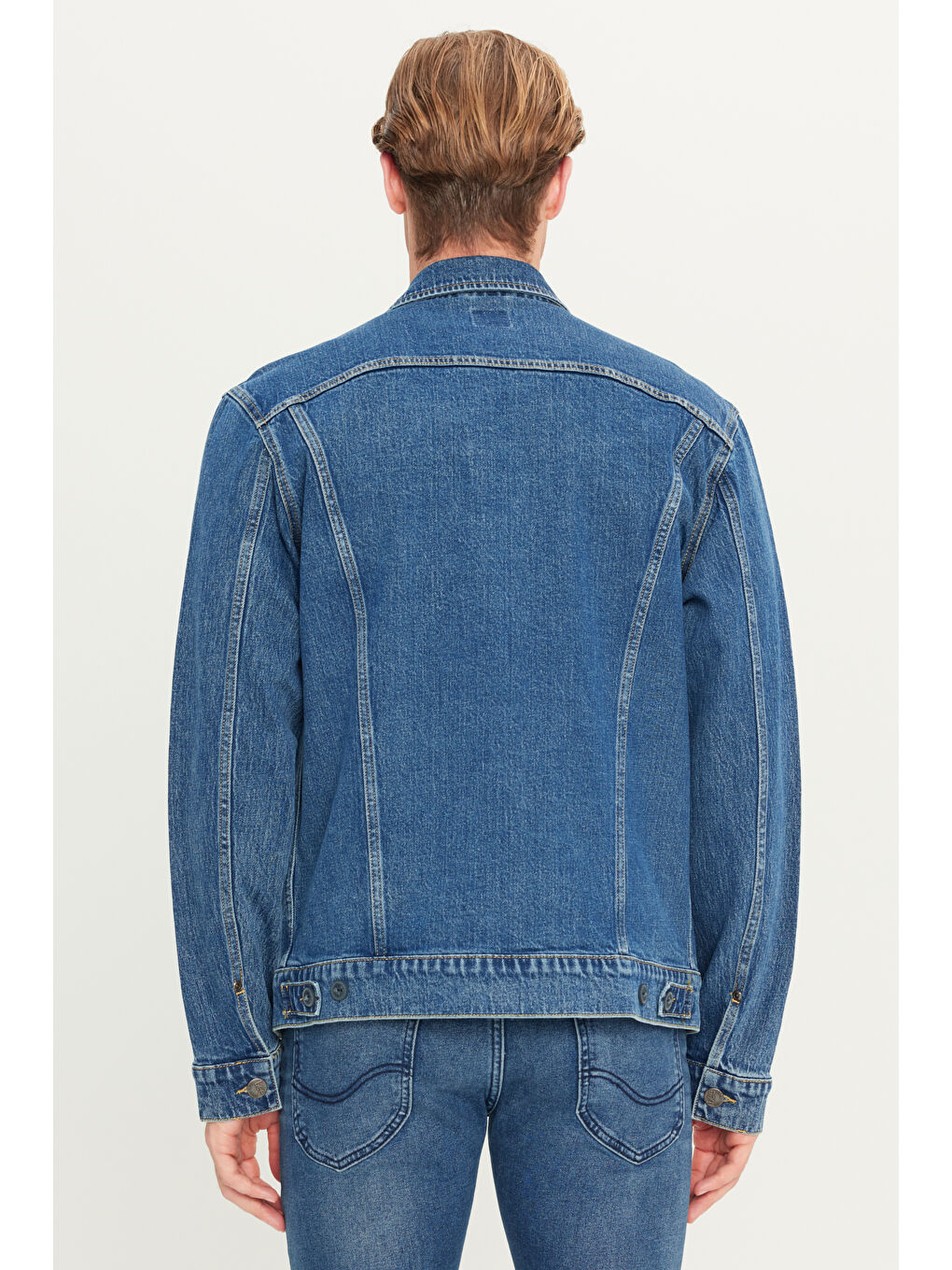 Regular Fit Normal Kesim Pamuklu Esnek İndigo Jean Denim Ceket-4