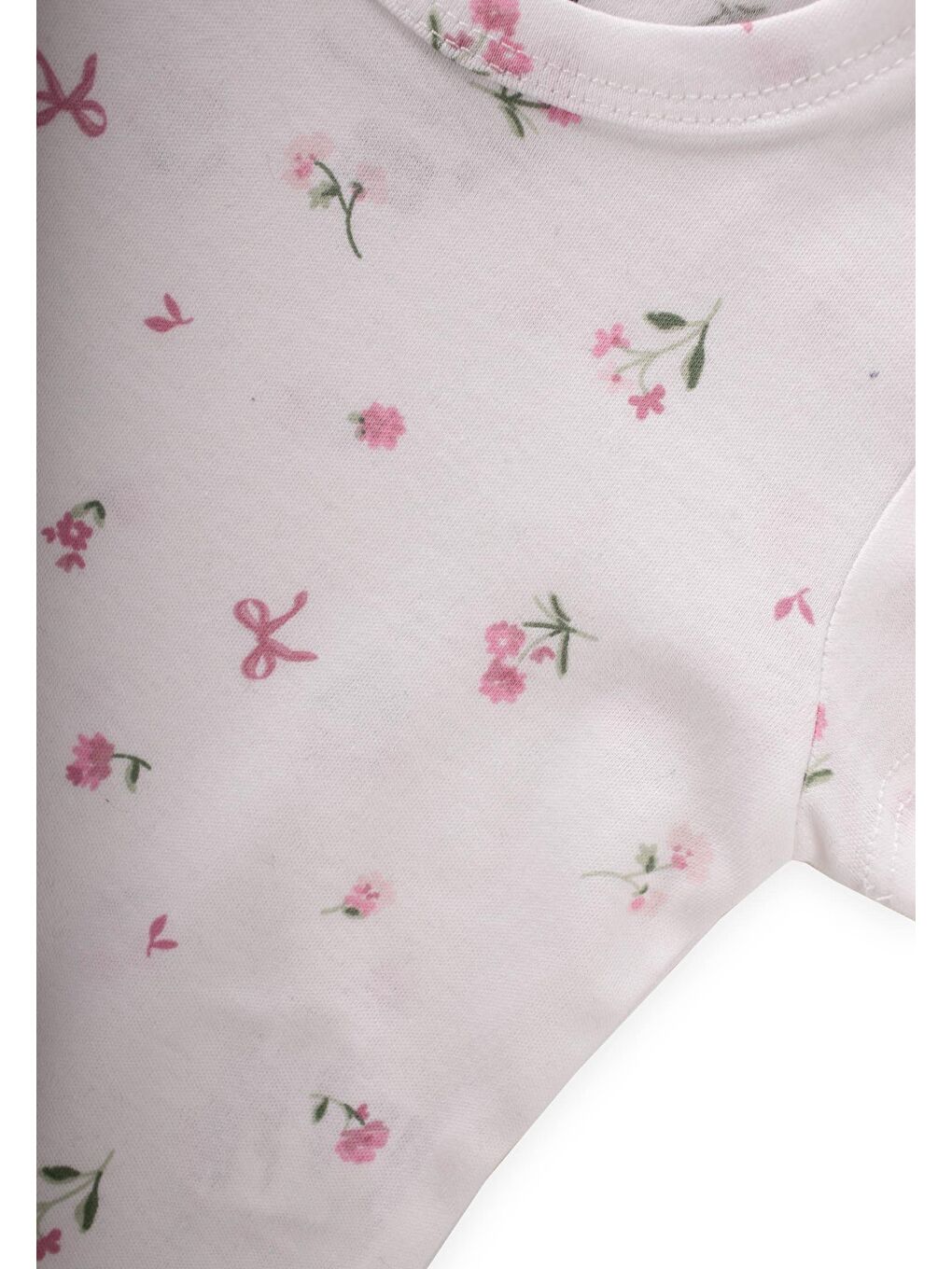 Beyaz Zıbın 0-3 Yaş Çiçek Desenli-2