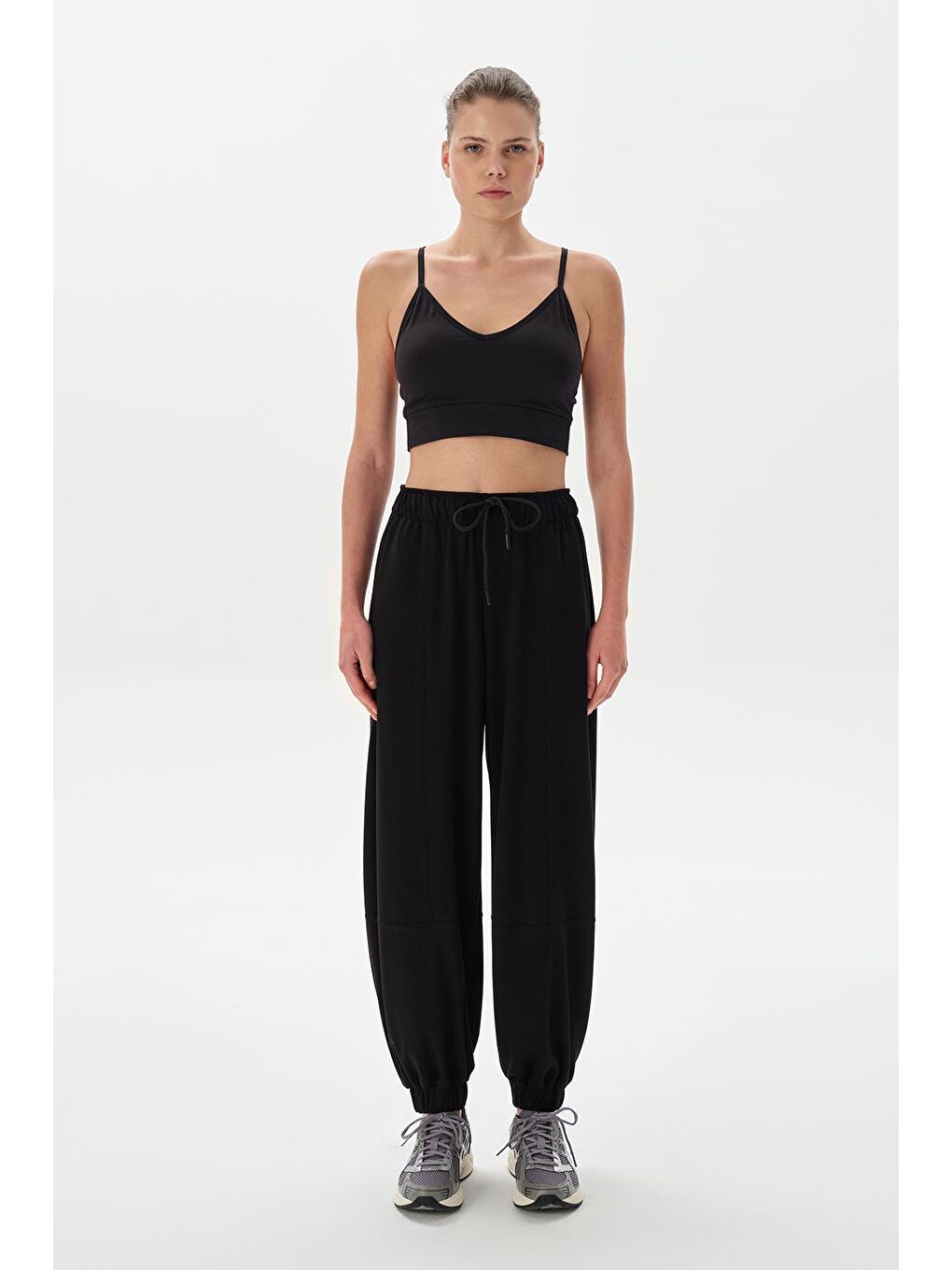 Modal Örme Extra Bol Jogger Pantolon Siyah