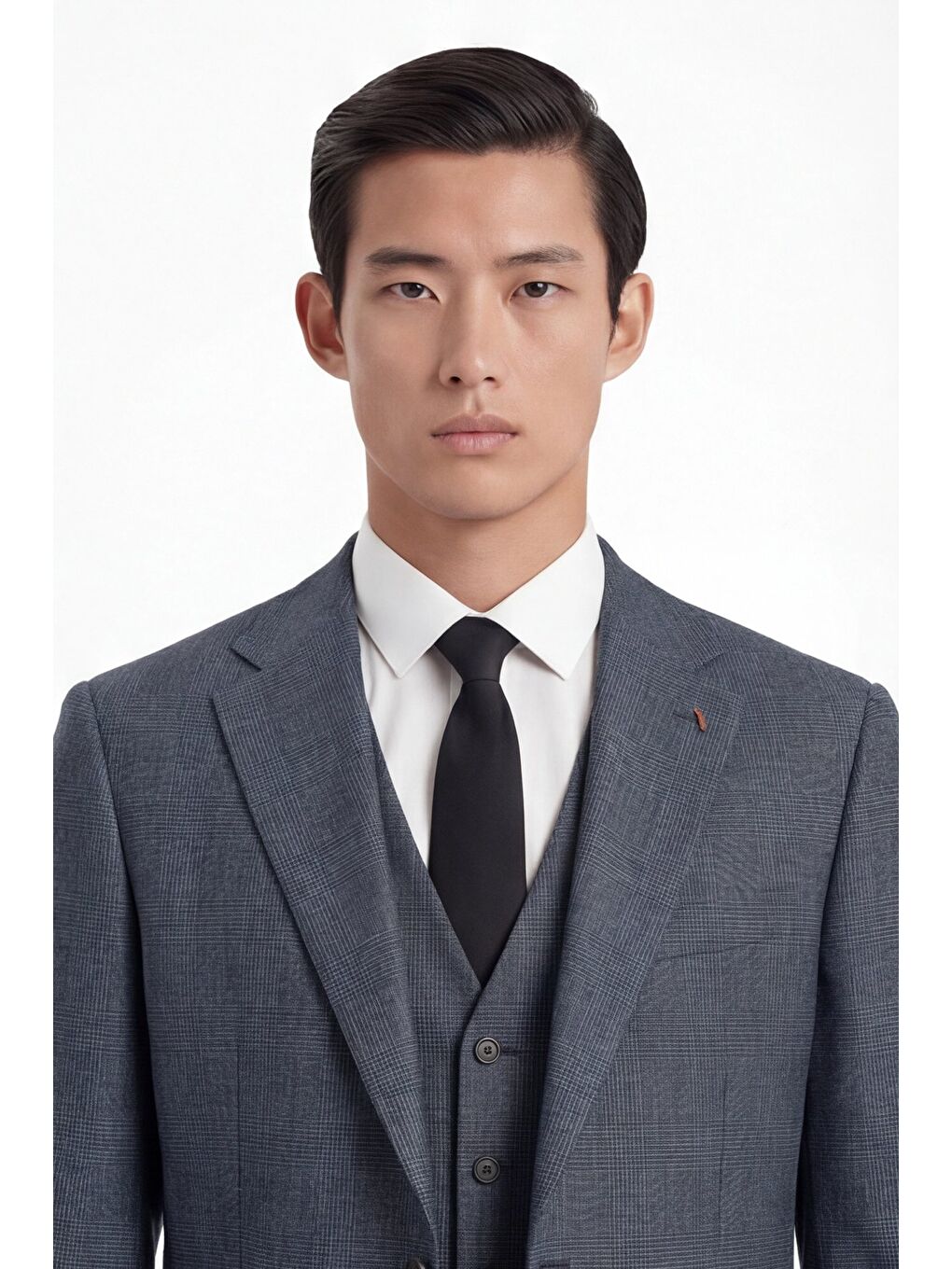 Erkek Viskon Karışımlı 6 Drop Klasik Antrasit Yelekli Takım Elbise-2