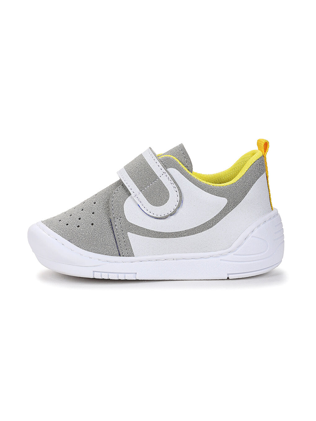 Gri Kugan Cırtlı Işıklı Erkek Bebek Yürüyüş Spor Ayakkabı-3