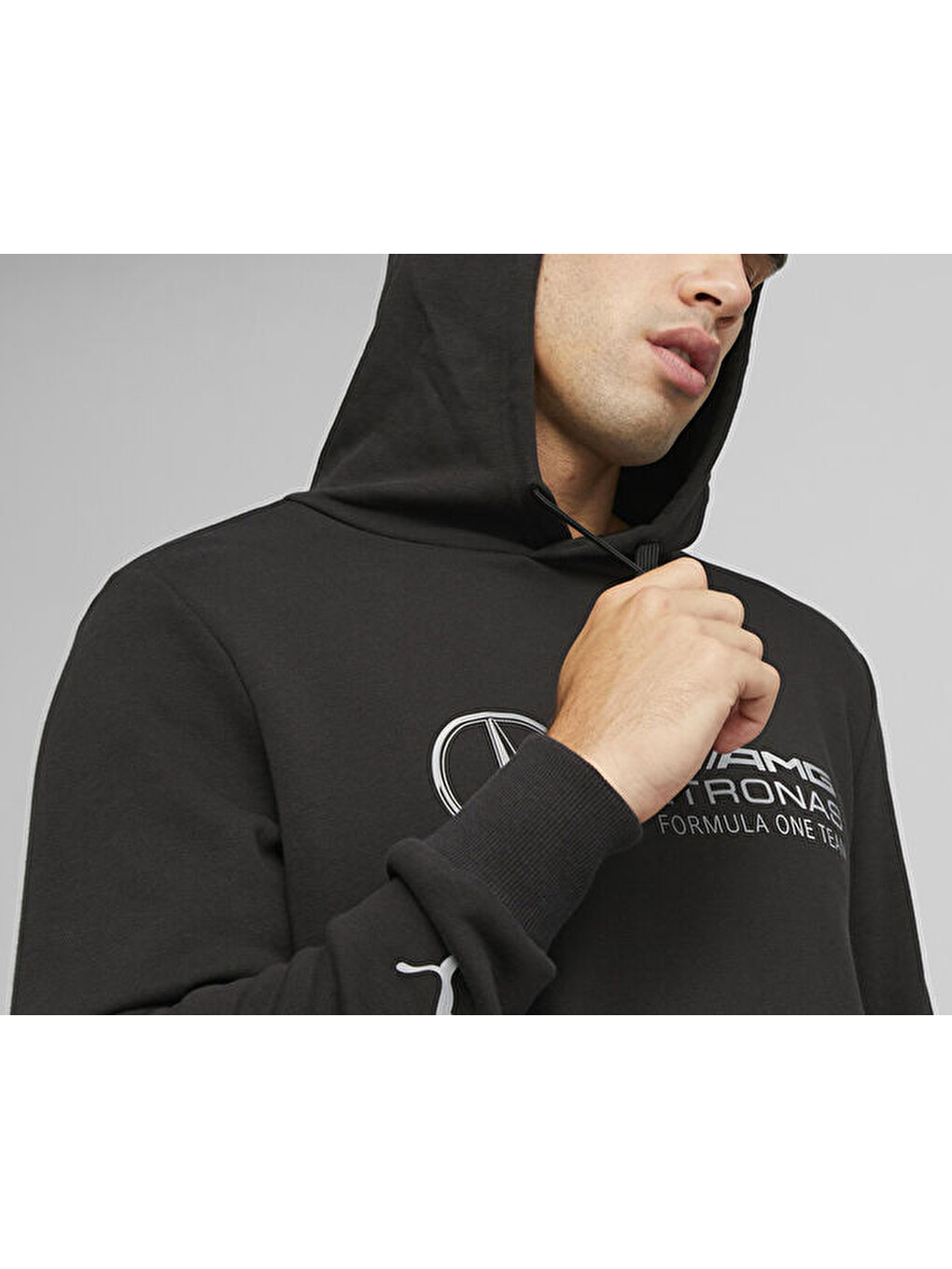 Mercedes Logo Hoodie Erkek Günlük Sweatshirts 62115801 Siyah-3