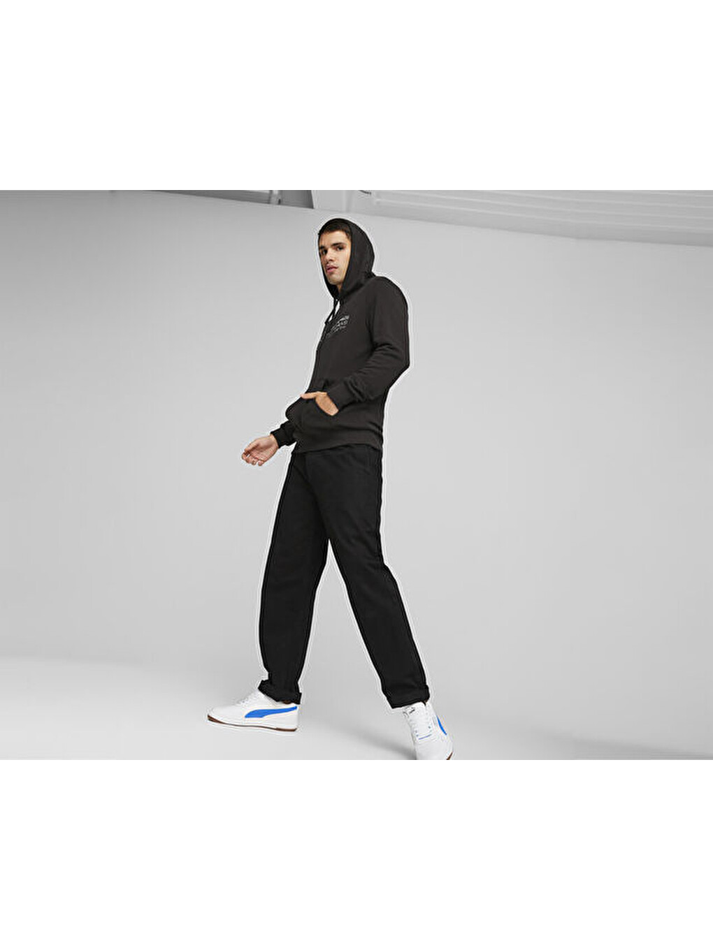 Mercedes Logo Hoodie Erkek Günlük Sweatshirts 62115801 Siyah-5