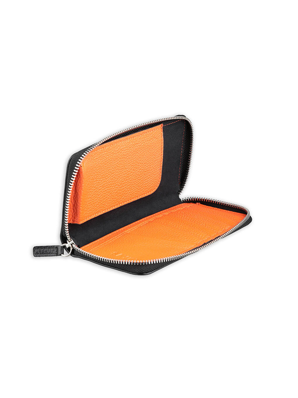 Siyah - Turuncu Floter 100% Hakiki Deri Cüzdan-2