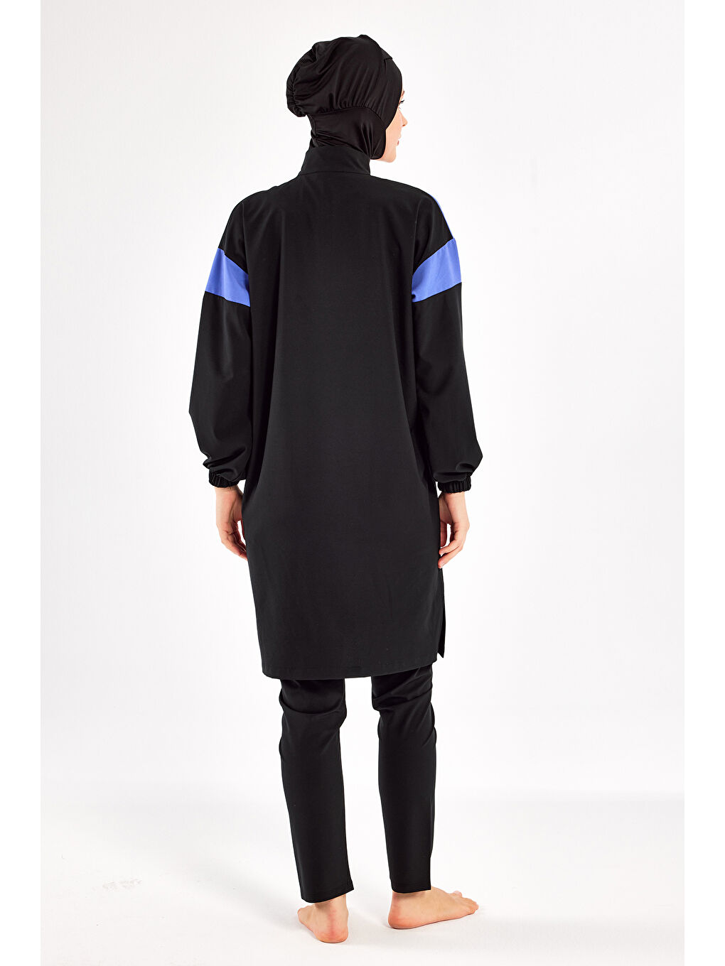 Spor Elastan Tam Kapalı Tesettür Mayo 1226 Siyah09-2