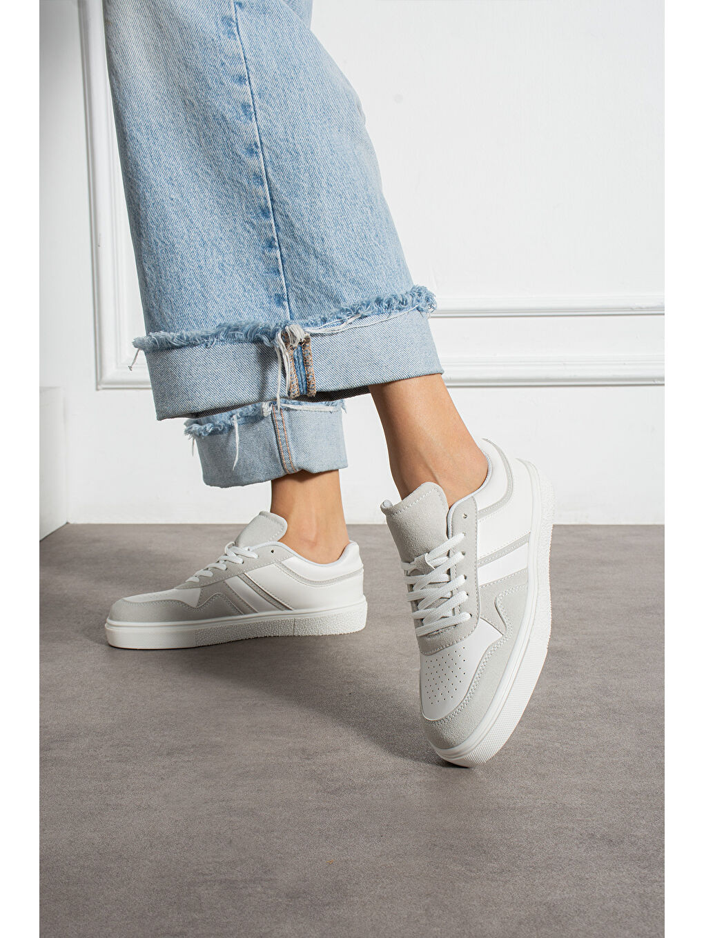 Gri Kadın Günlük Sneaker Spor Ayakkabı-2