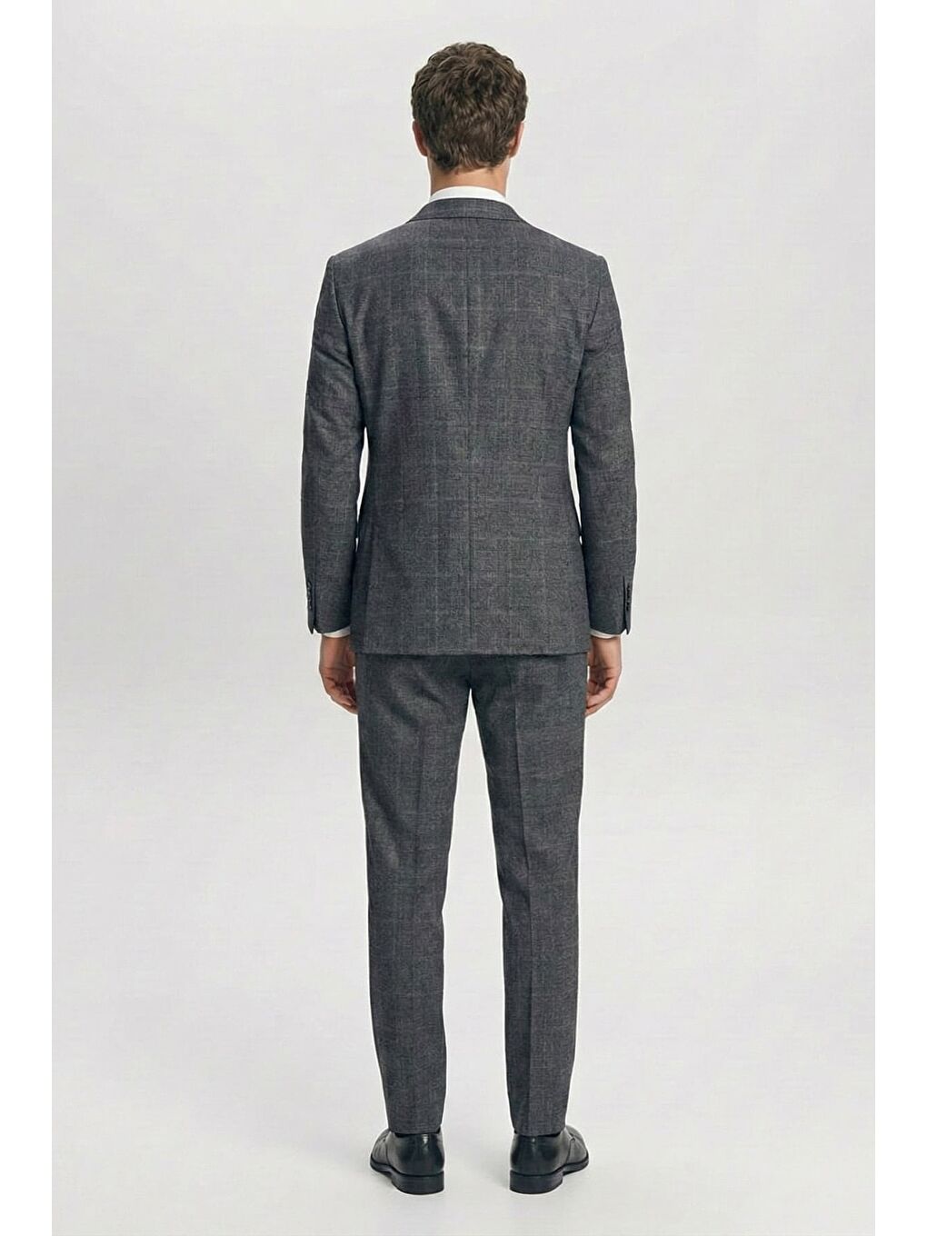 Gri Giotelli Füme 6 Drop Polyester Viskon Karışımlı Erkek Takım Elbise-2