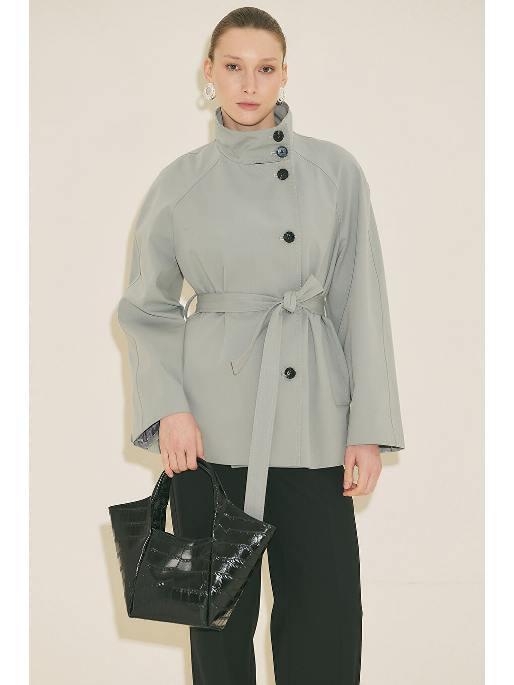 Tara Kabartma Deri Çanta Siyah-6