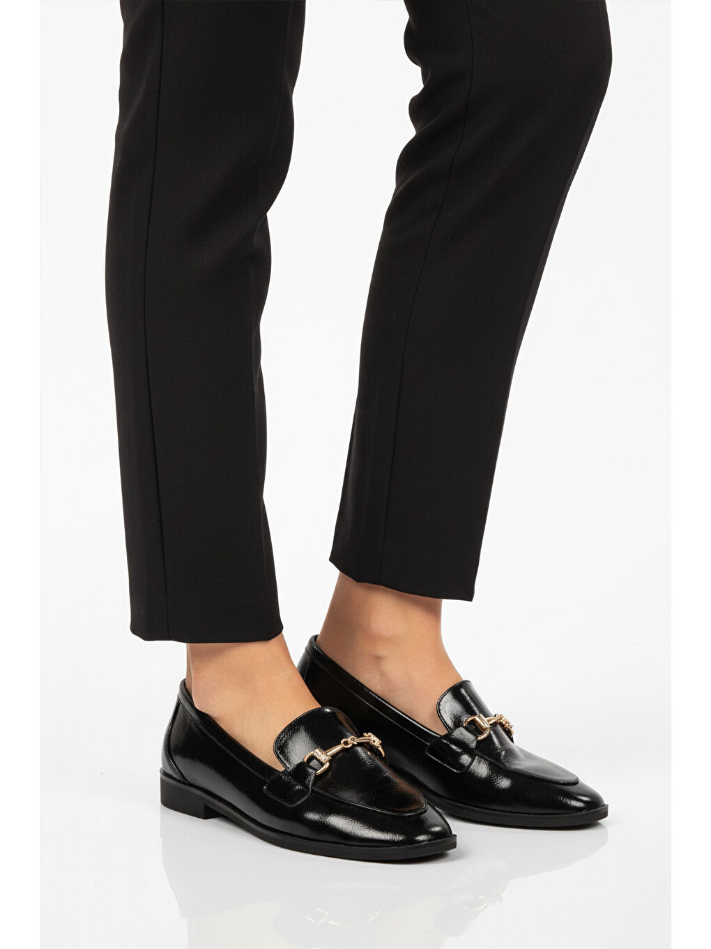 Siyah Kırışık Hafif Esnek Kadın Casual Ayakkabı 421025 Z