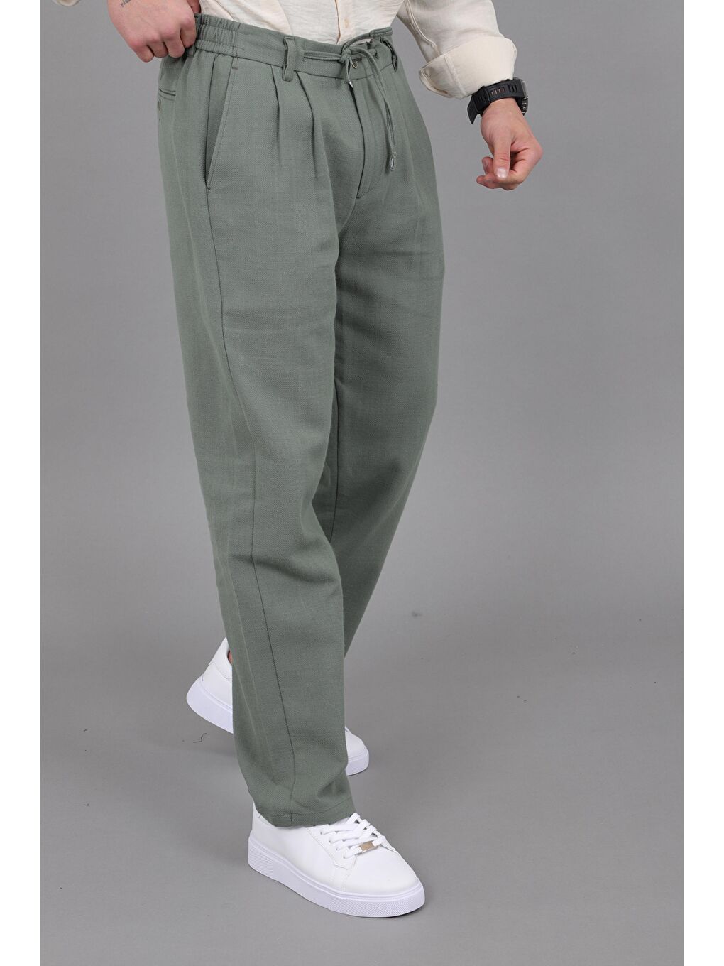 Yeşil Örme Baggy Jogger Pantolon ÖSR 3055_0444-1