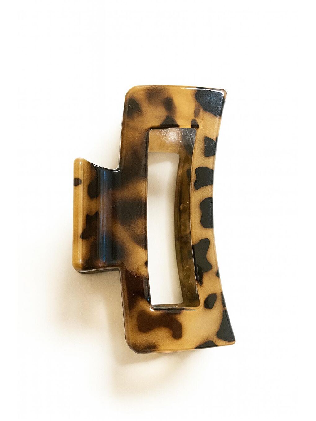 Kahverengi 8 cm Kaplumbağa Desenli Asetat Mandal Toka