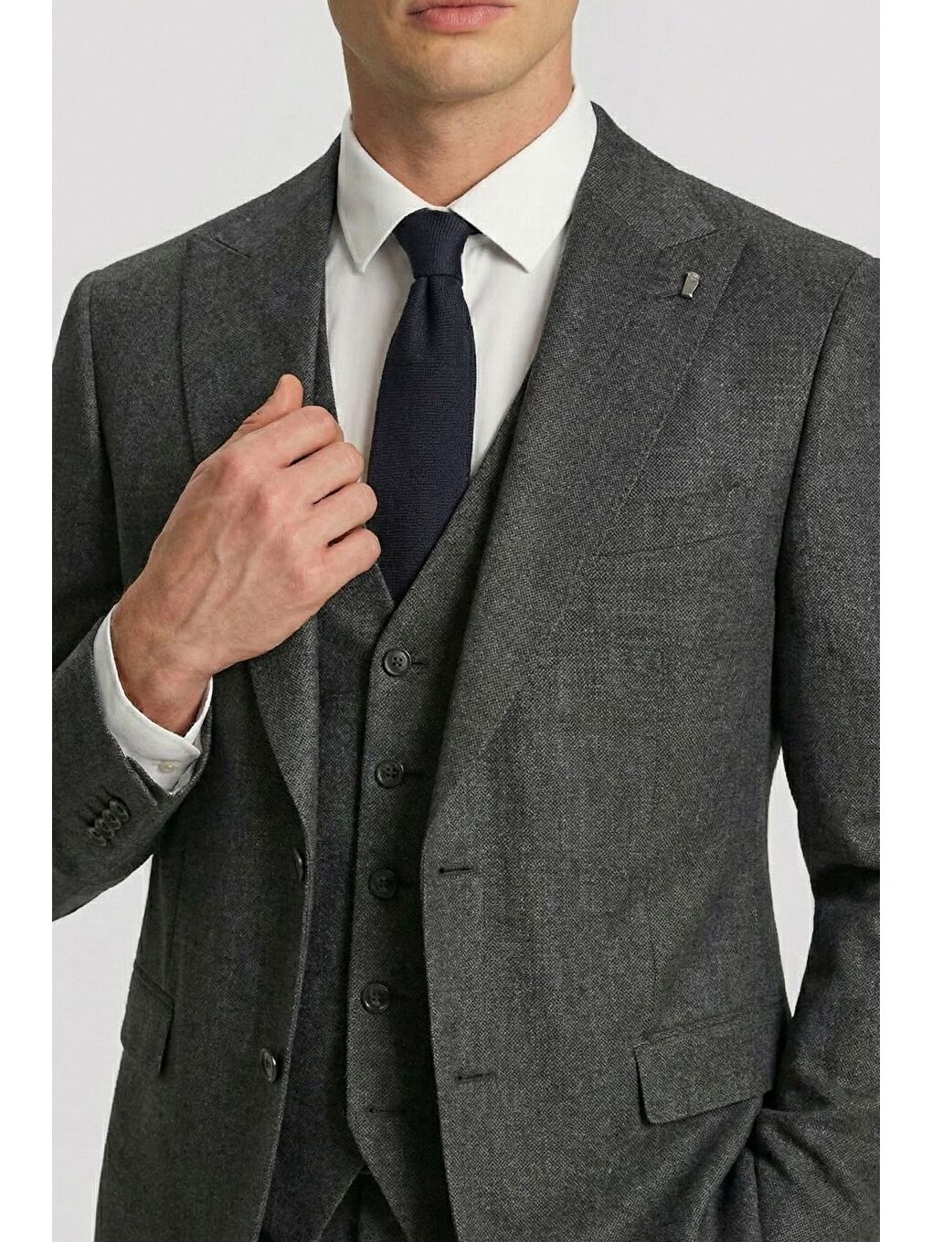 Giotelli Antrasit Yelekli Crt 6 Drop Yün Karışımlı Erkek Takım Elbise-1