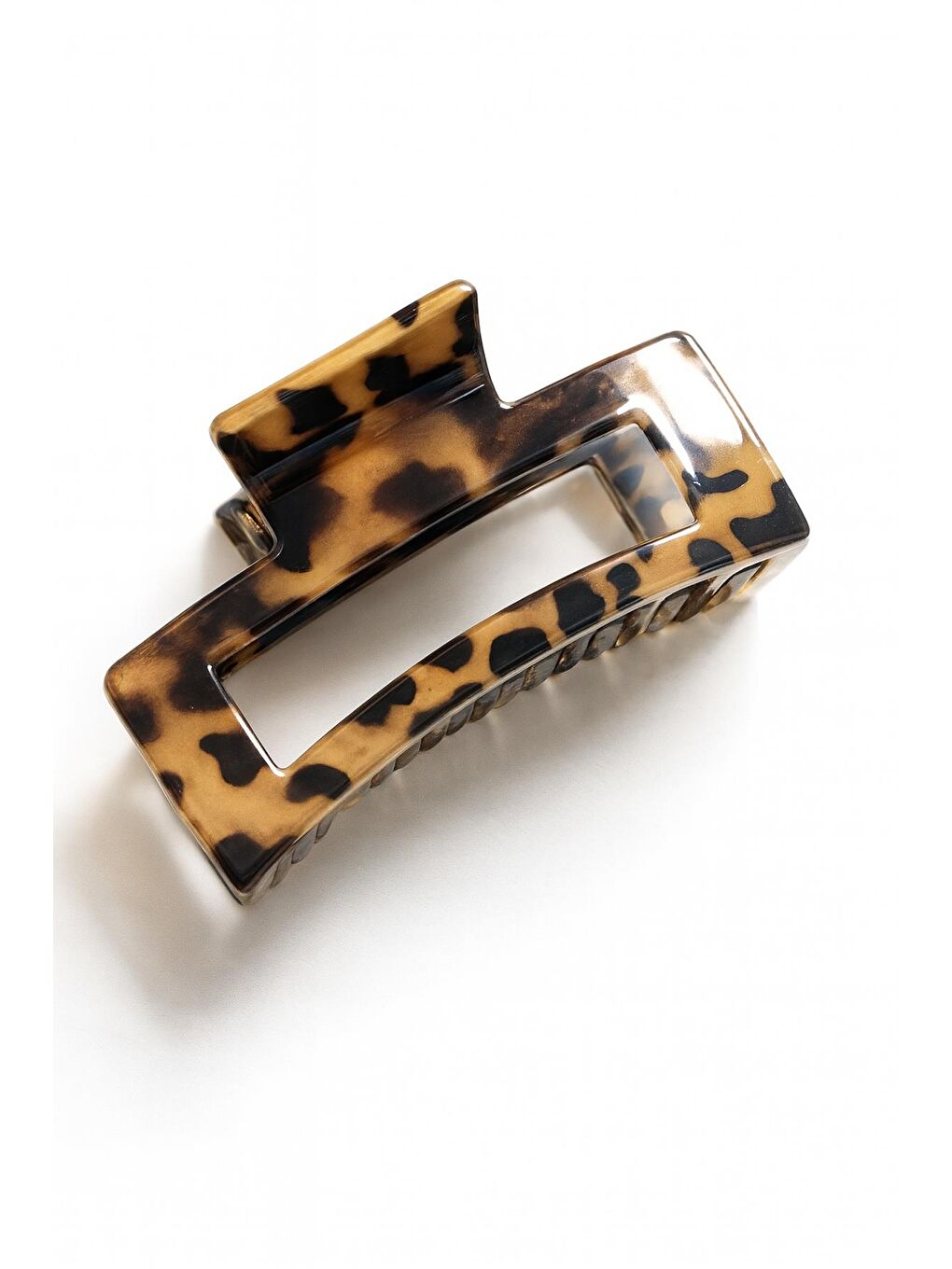 Kahverengi 8 cm Kaplumbağa Desenli Asetat Mandal Toka-1