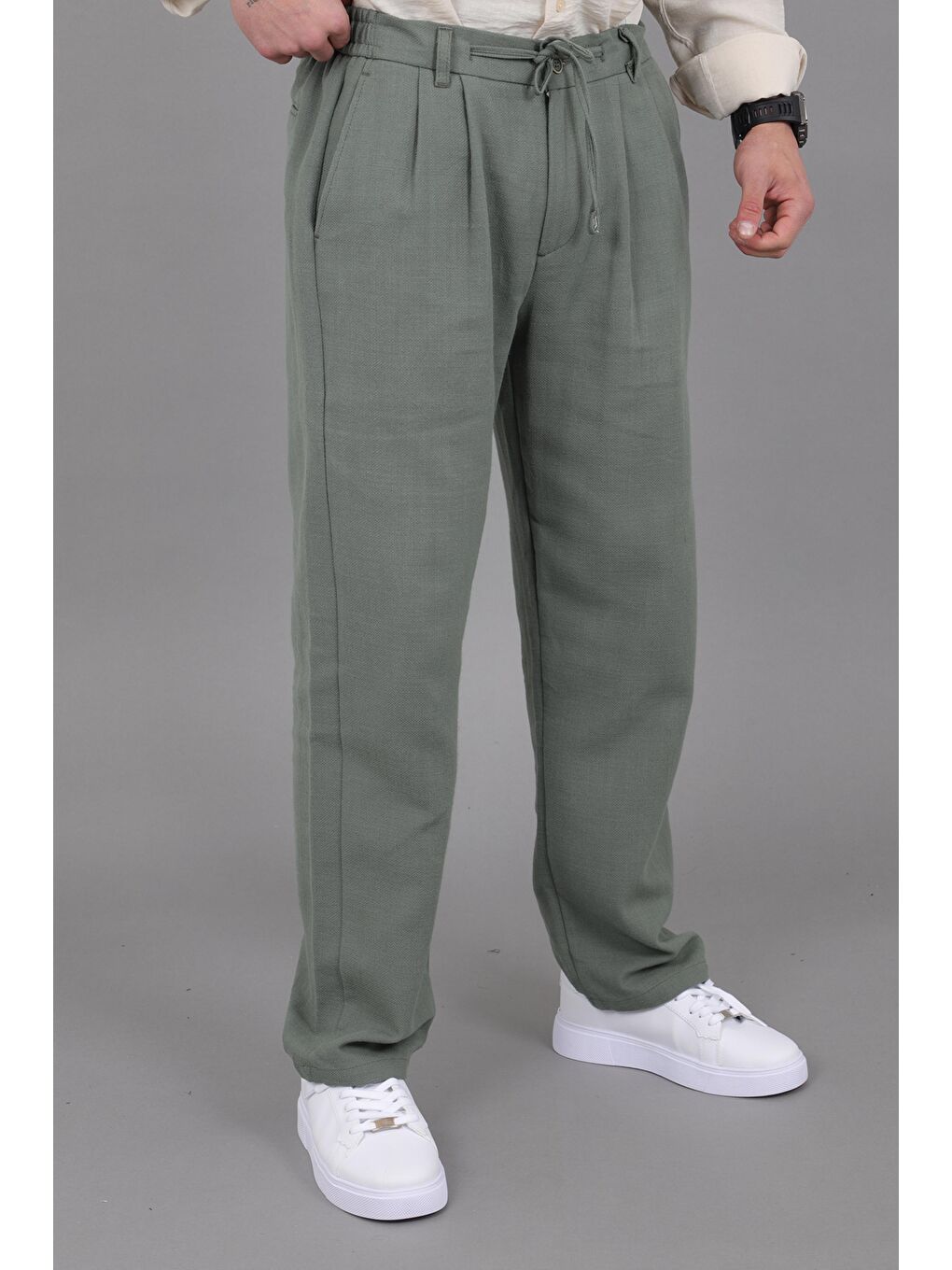 Yeşil Örme Baggy Jogger Pantolon ÖSR 3055_0444-2