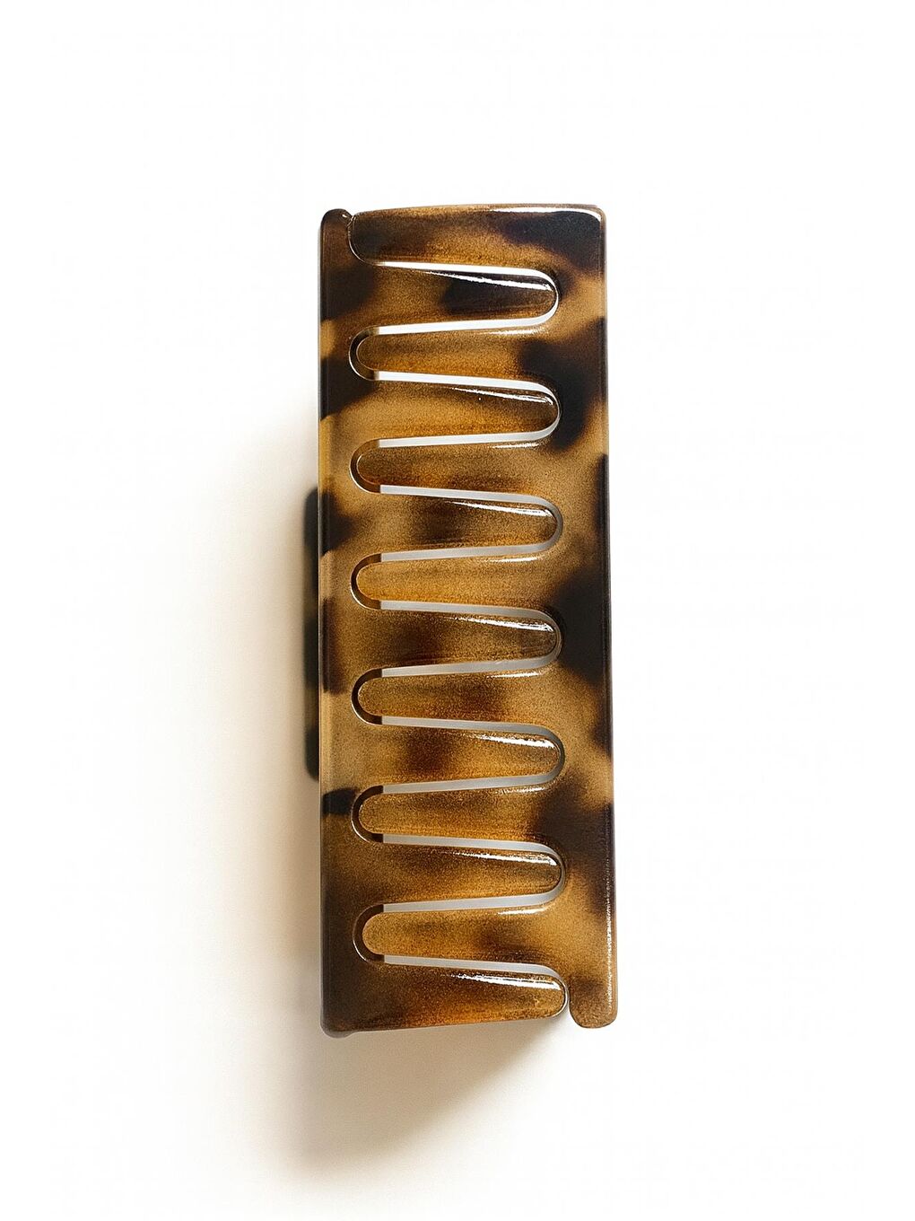 Kahverengi 8 cm Kaplumbağa Desenli Asetat Mandal Toka-2