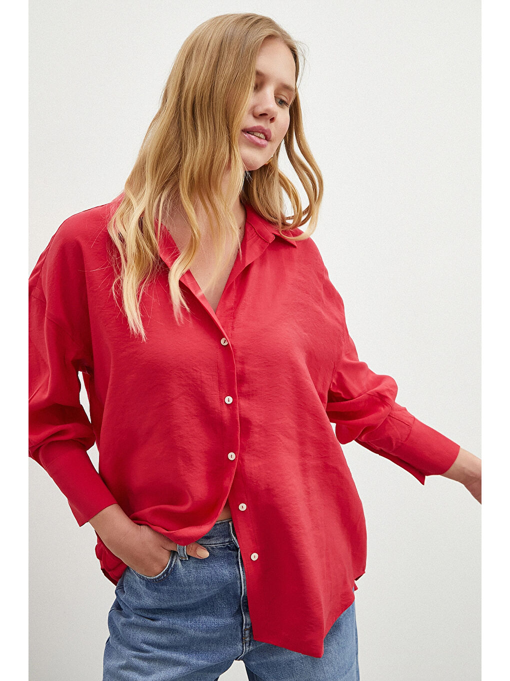 Basic Modal Gömlek Kırmızı