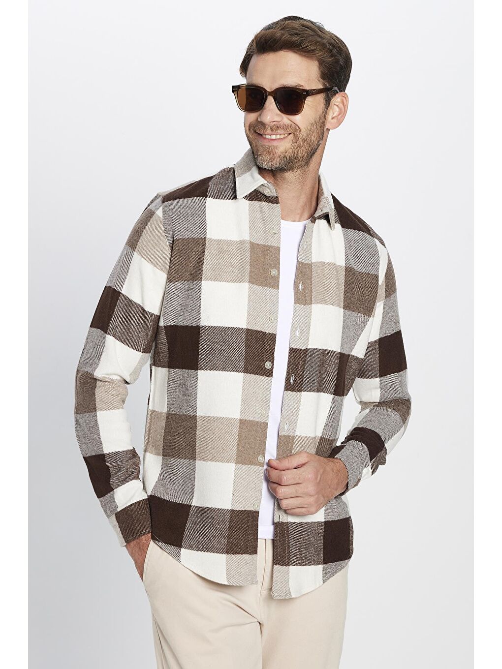 Karışık Erkek Slim Fit Dar Kesim Oduncu Kareli Kışlık Gömlek