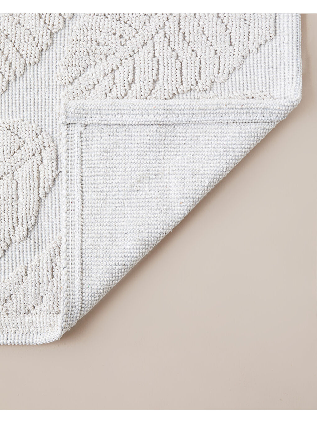 Ekru Floweret Pamuklu Bukle Kilim 60x100 cm Krem-1