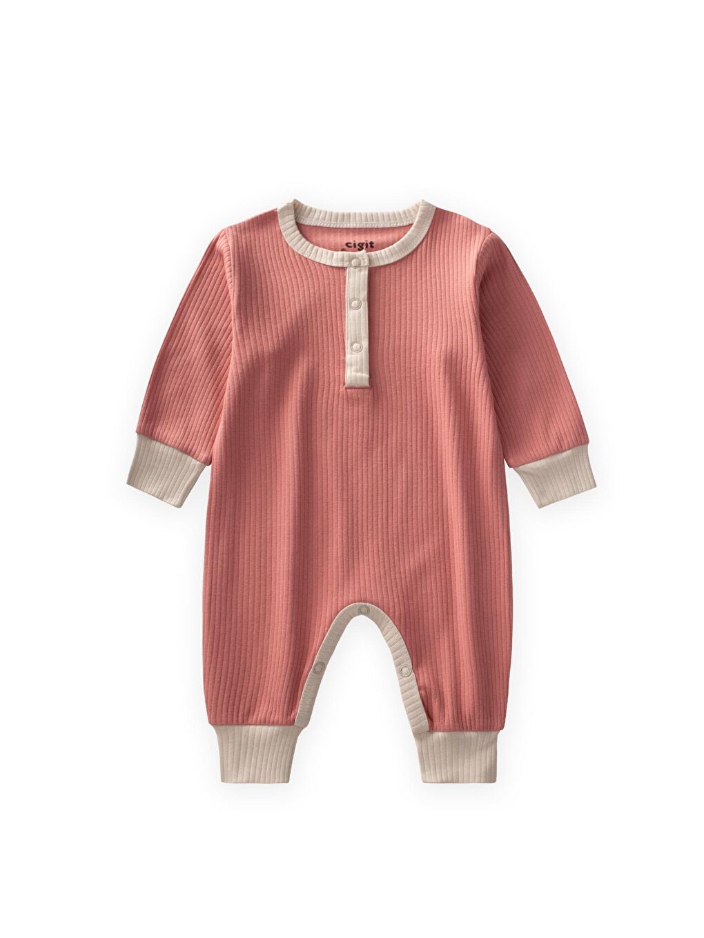 Turuncu Biye Detaylı Tulum 0-2 Yaş Yavruağzı