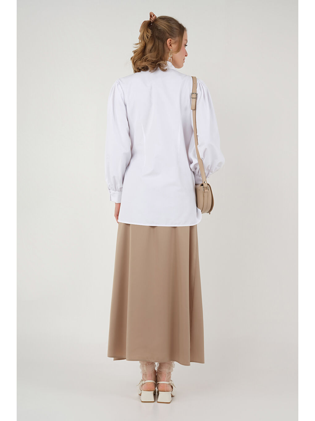 Önden Bağlamalı Gömlek Beyaz-1