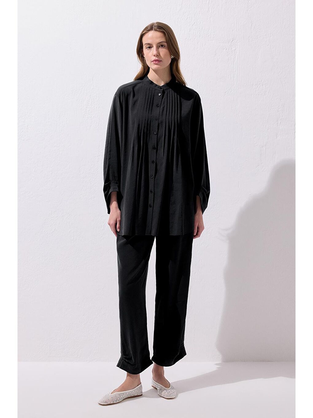 Merly Gömlek Pantolon Takım Siyah