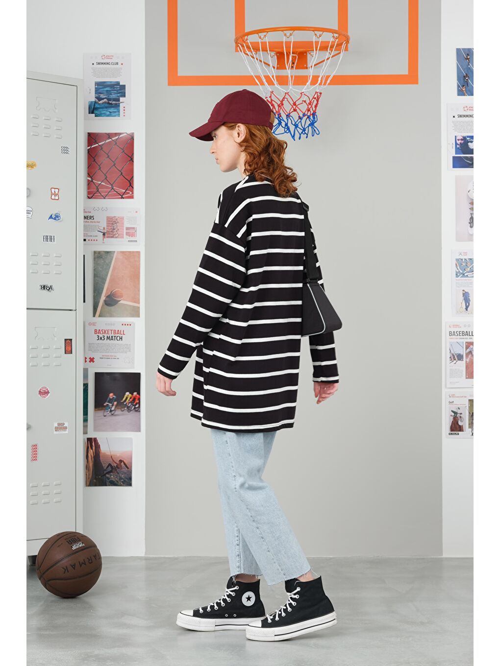 Kalın Çizgili Sweat Siyah-2