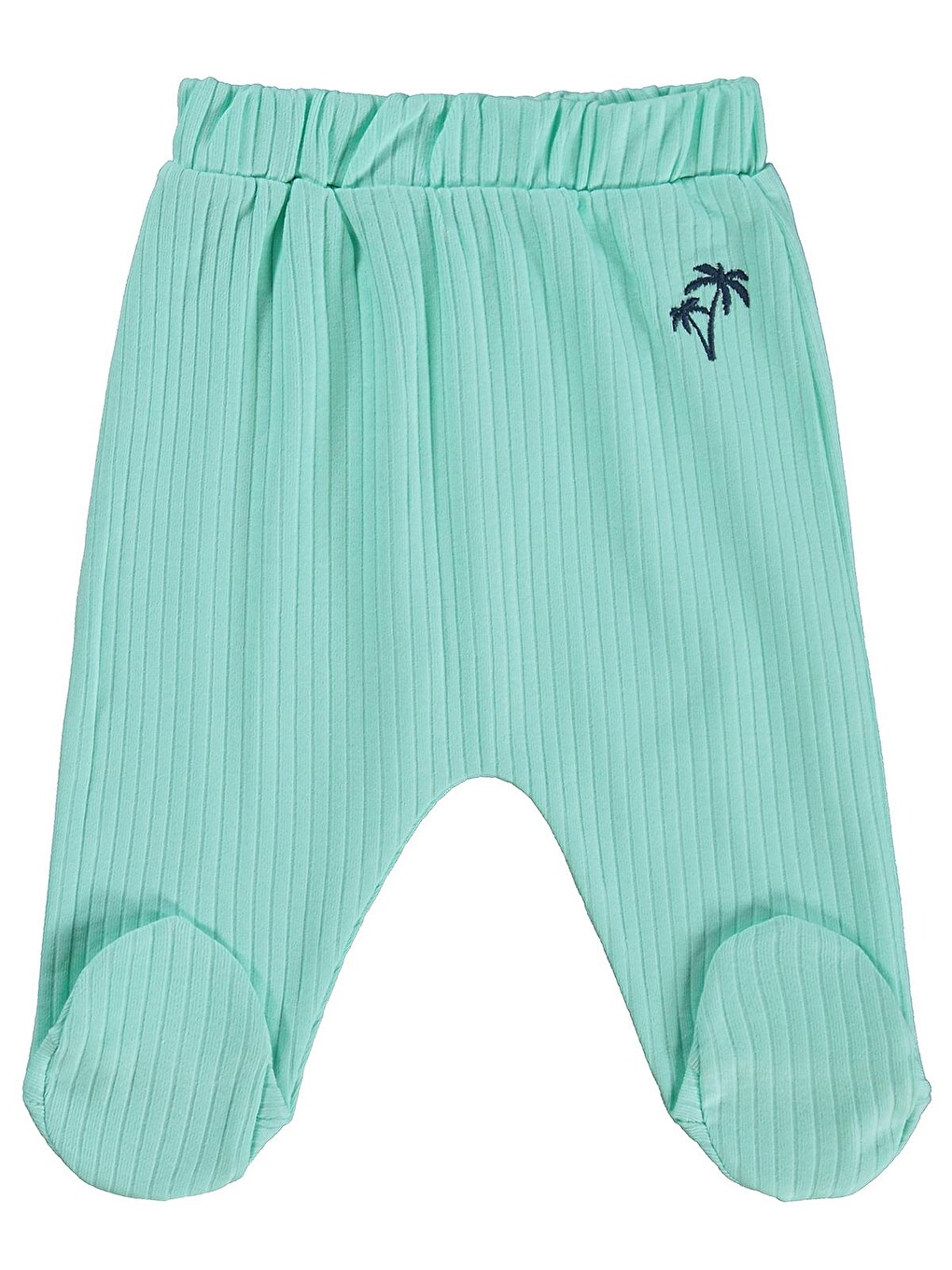 Baby Palmiye Baskılı 2'li Set 1-9 Ay Tek Alt Bebe - Mercan-mint-2