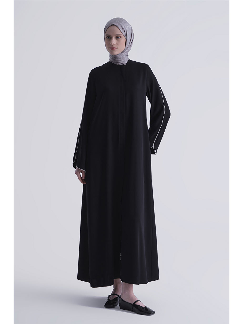 Biye Detaylı Ferace Siyah-2