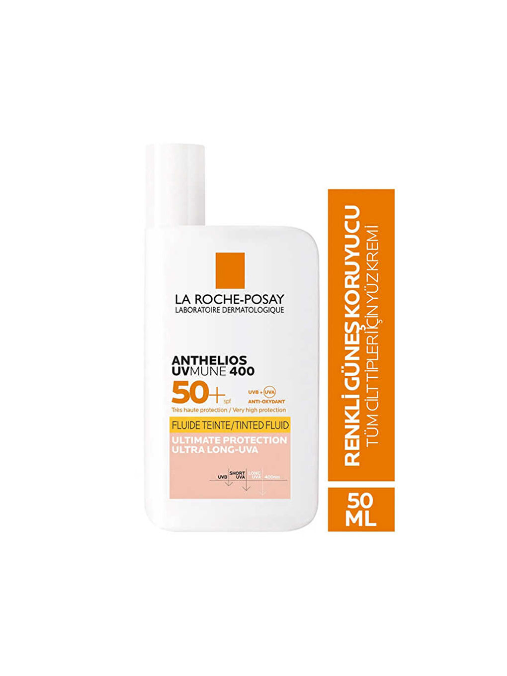 La Roche Posay Anthelios UVMUNE 400 İnvisible Fluid Renkli Güneş Koruyucu SPF50+ 50ml - 1