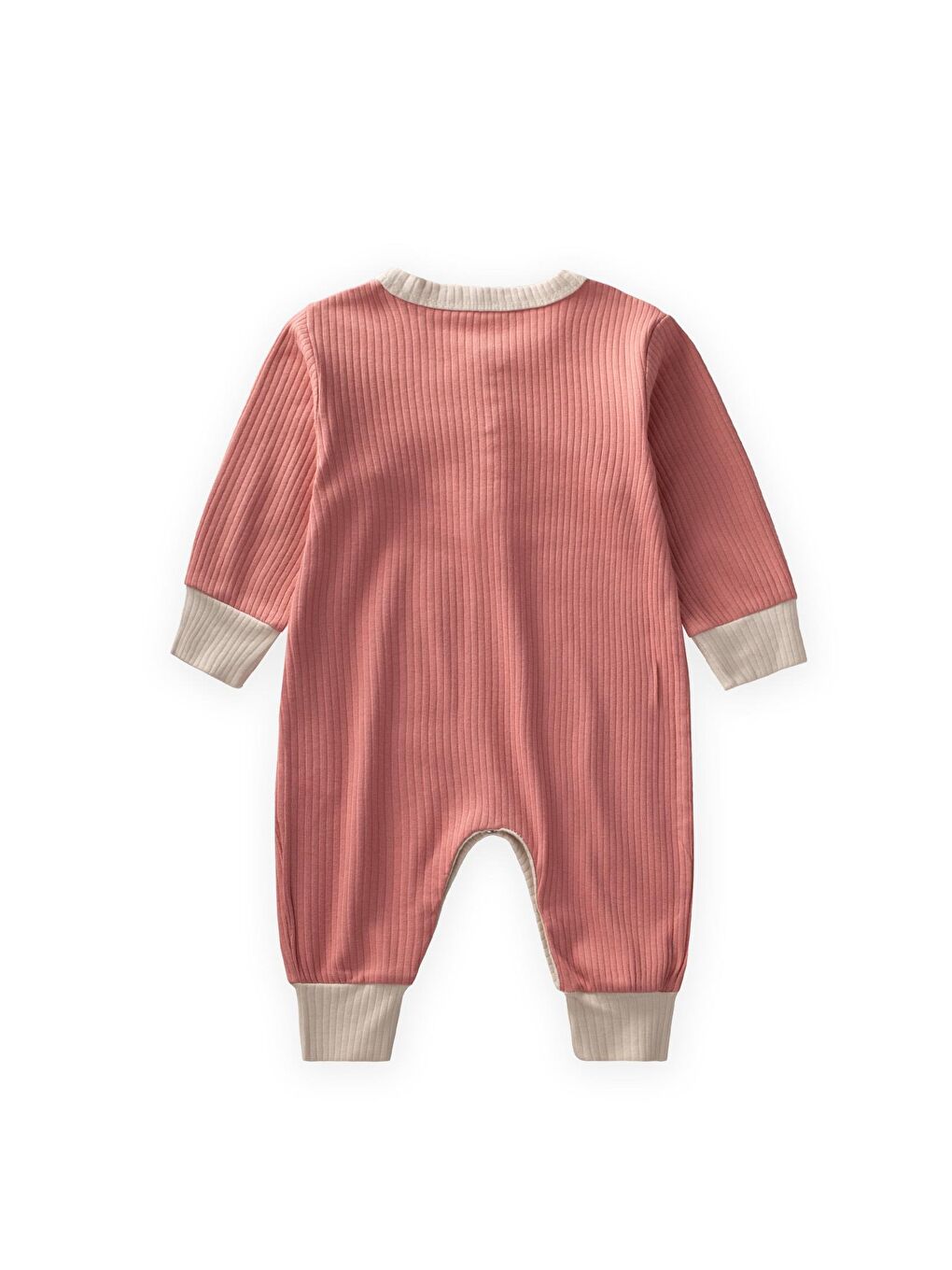 Turuncu Biye Detaylı Tulum 0-2 Yaş Yavruağzı-1