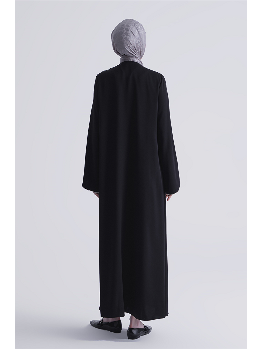 Biye Detaylı Ferace Siyah-4