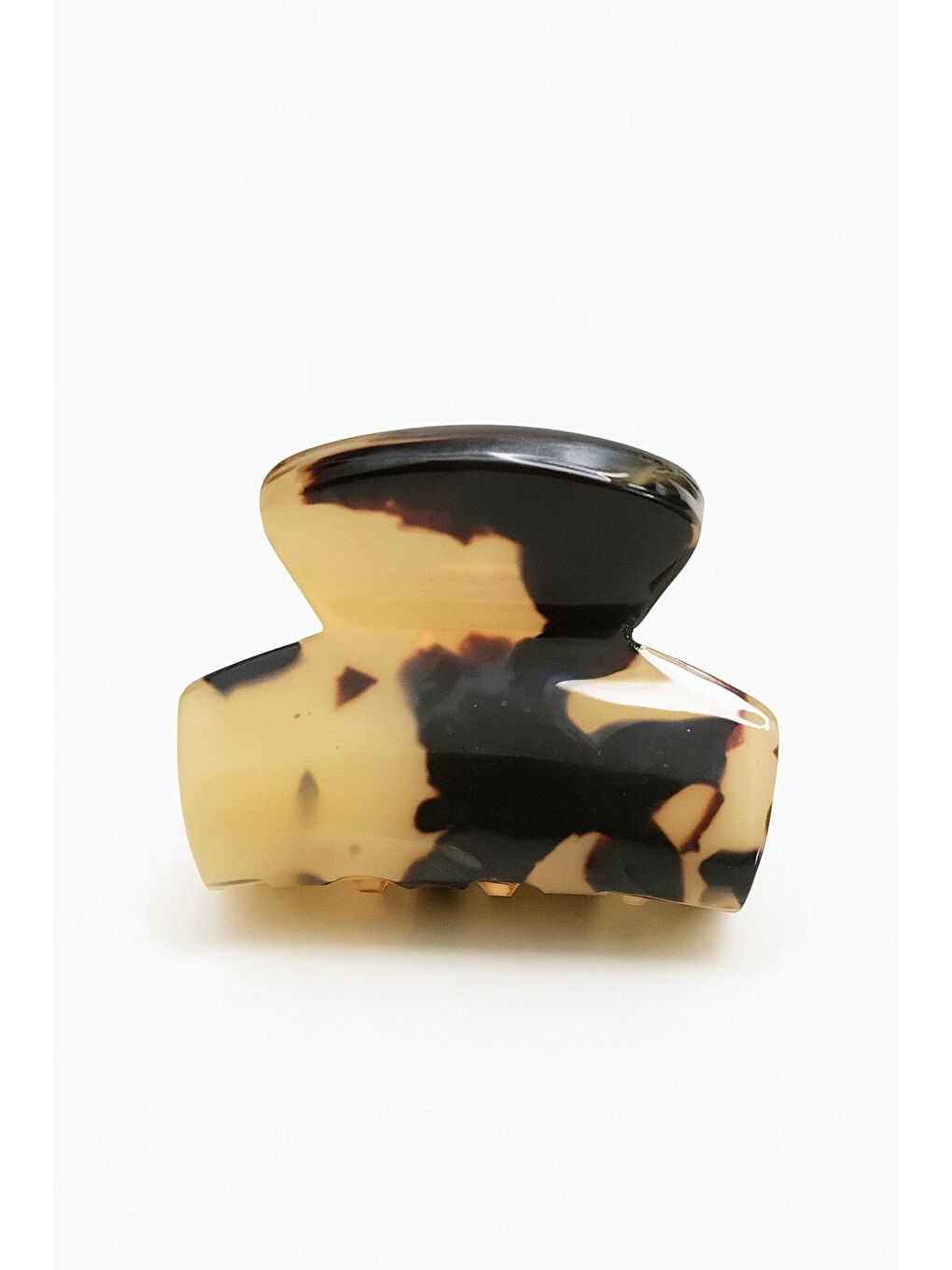 Kahverengi Mini Kaplumbağa Desenli Asetat Mandal Toka 2li paket-2