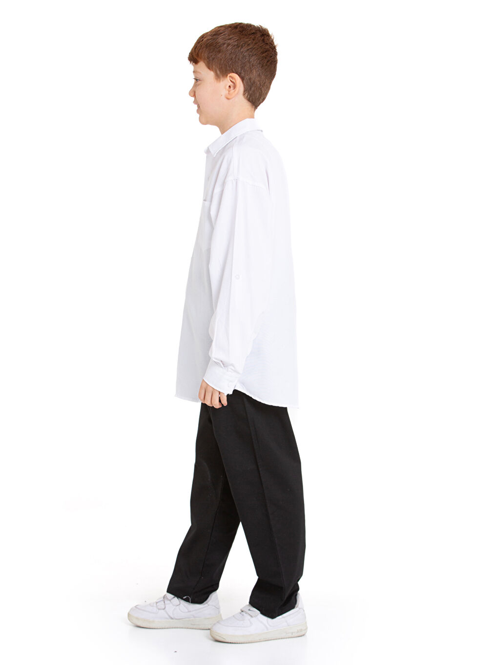 Beyaz Erkek Çocuk Terikoton Gömlek 4-14 Yaş P094-3