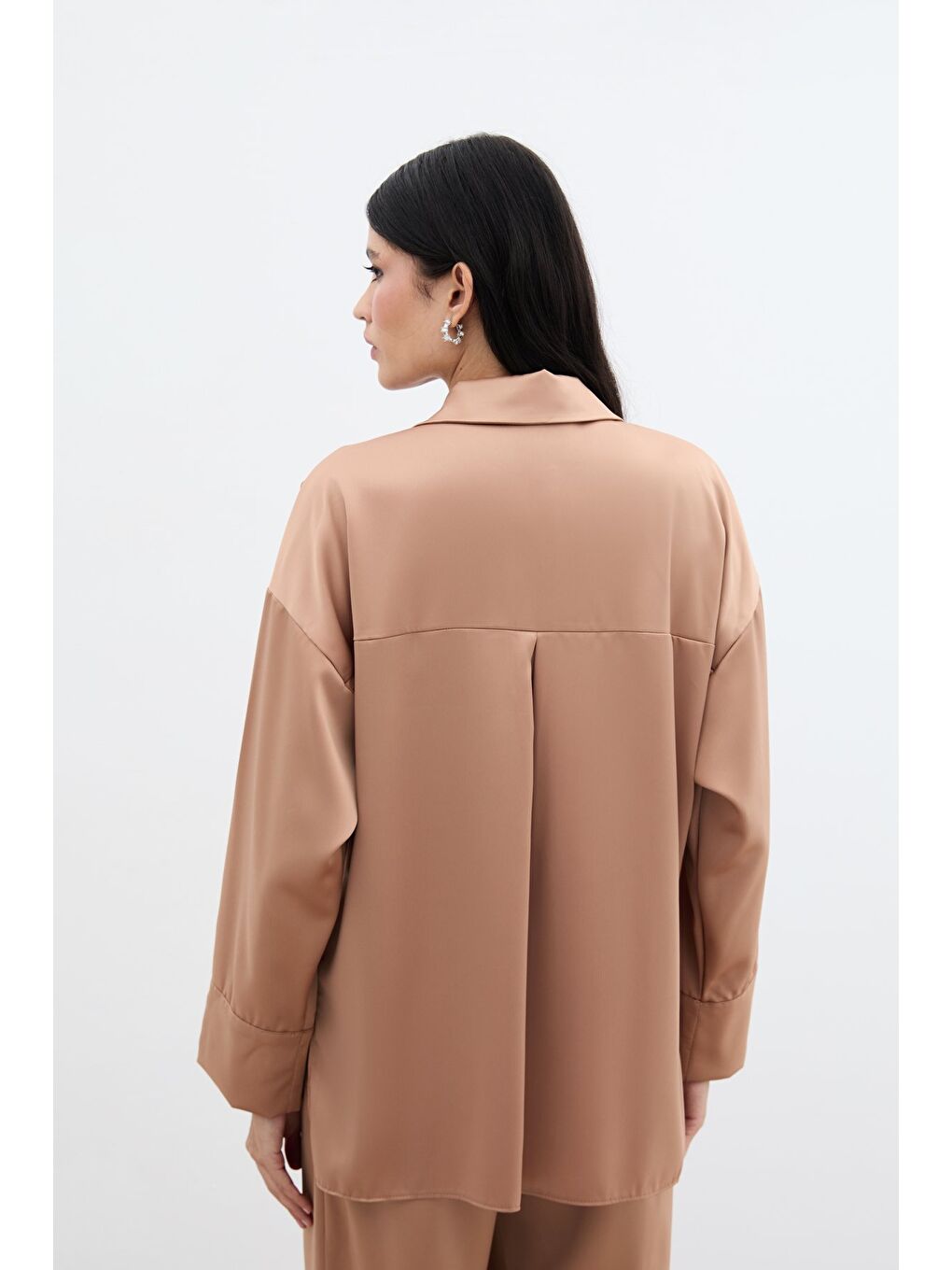 Kahverengi Aksesuar Detaylı Gömlek - Camel-7