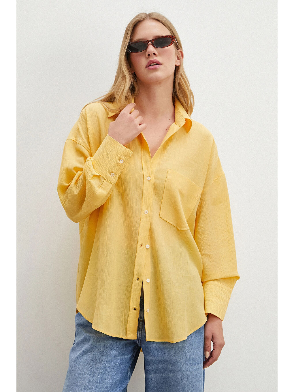 Kraşlı Sarı Gömlek Sarı-2