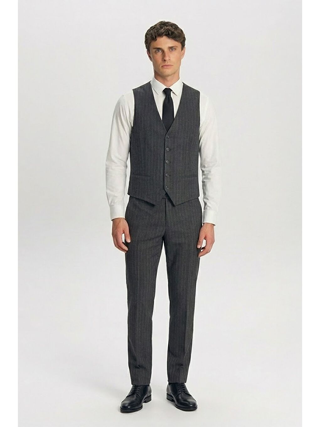 Giotelli Gri Yelekli 8 Drop Polyester Viskon Karışımlı Erkek Takım Elbise-1