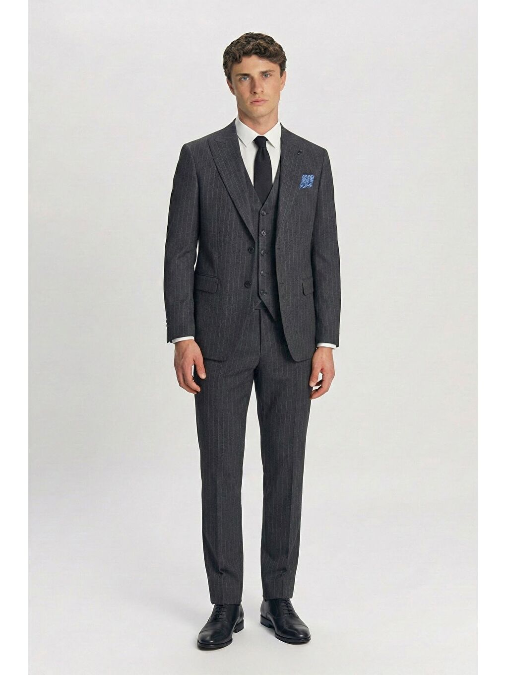 Giotelli Gri Yelekli 8 Drop Polyester Viskon Karışımlı Erkek Takım Elbise-3