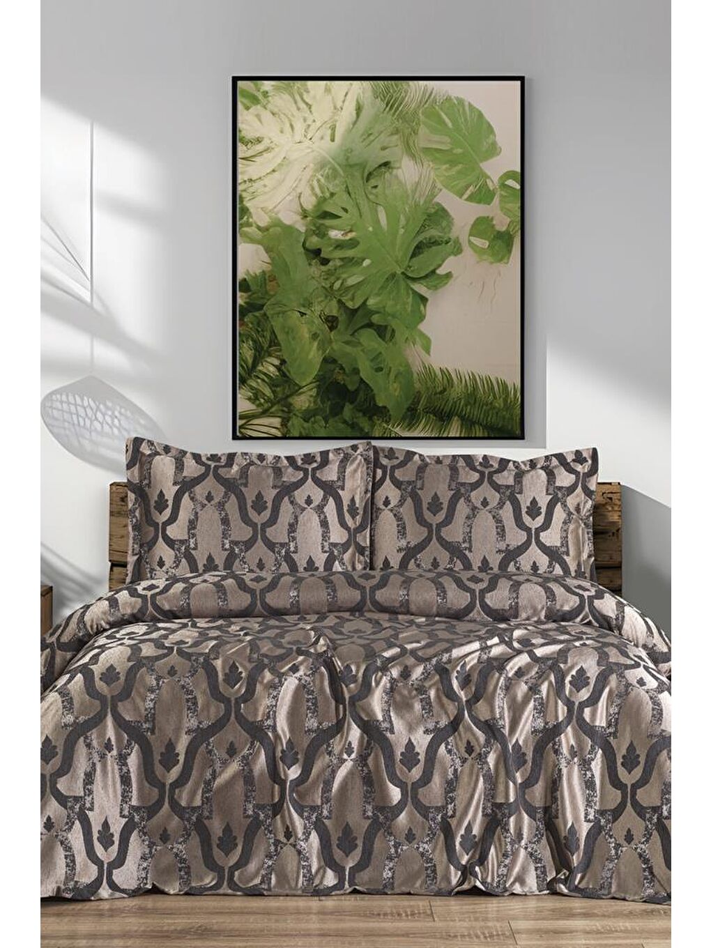 Kybele 3 Parça Çift Kişilik Pike Takımı 230x250 Antrasit