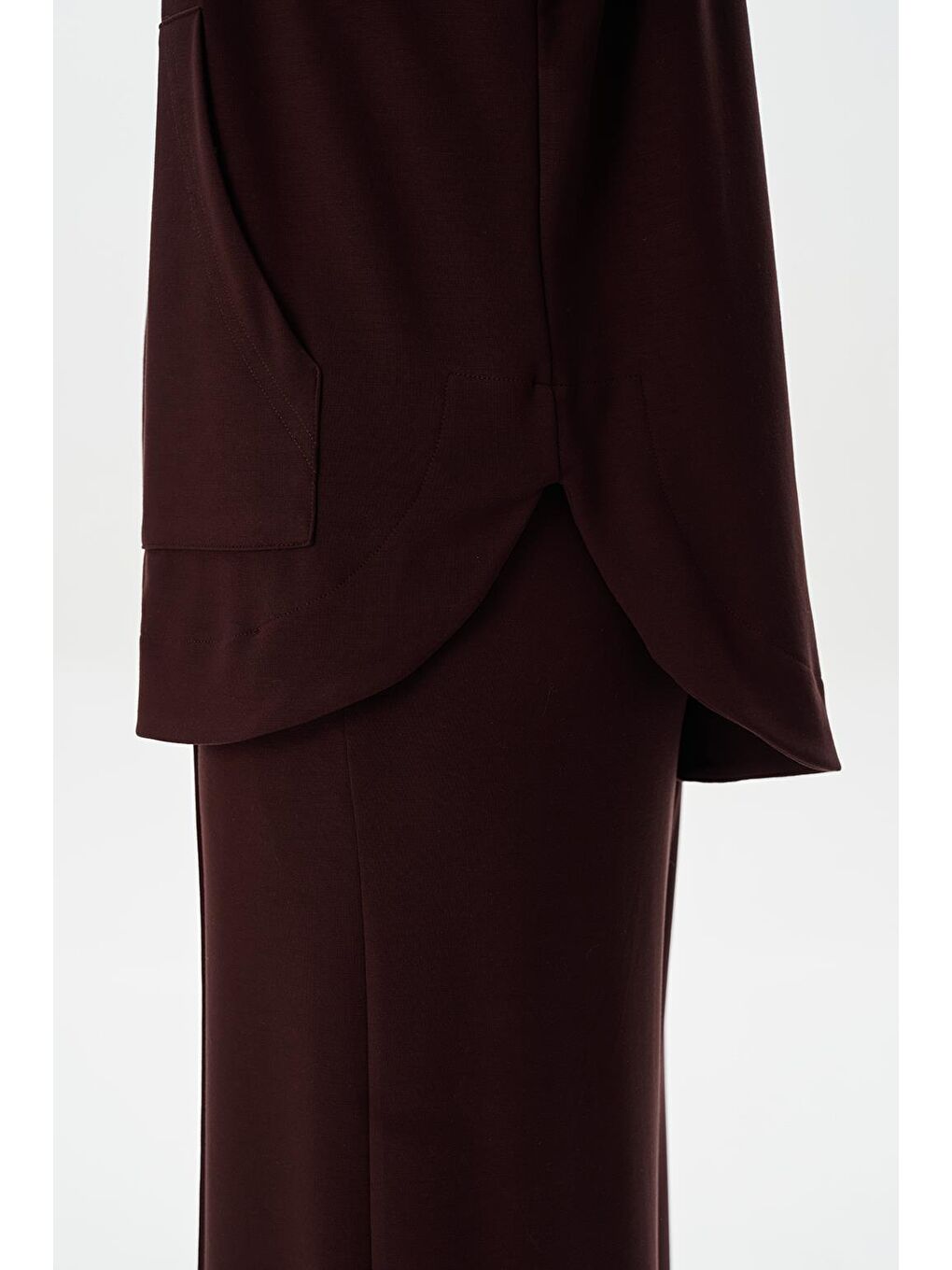 Kahverengi Modal Örme Kapüşonlu Oversize Hırka Kahve-4