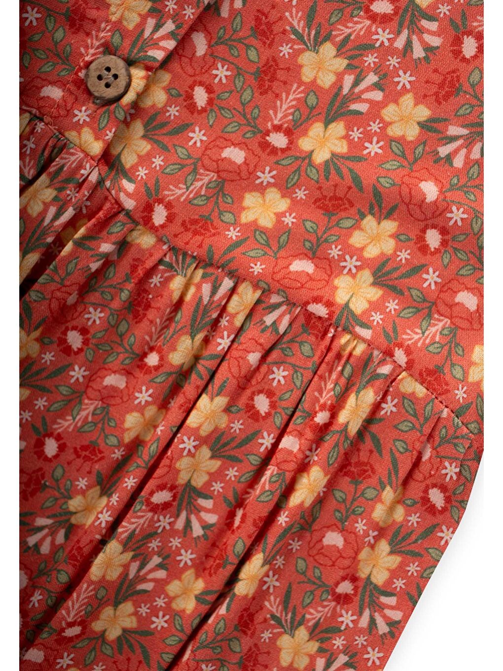 Turuncu Kız Çocuk Çiçek Elbise-2