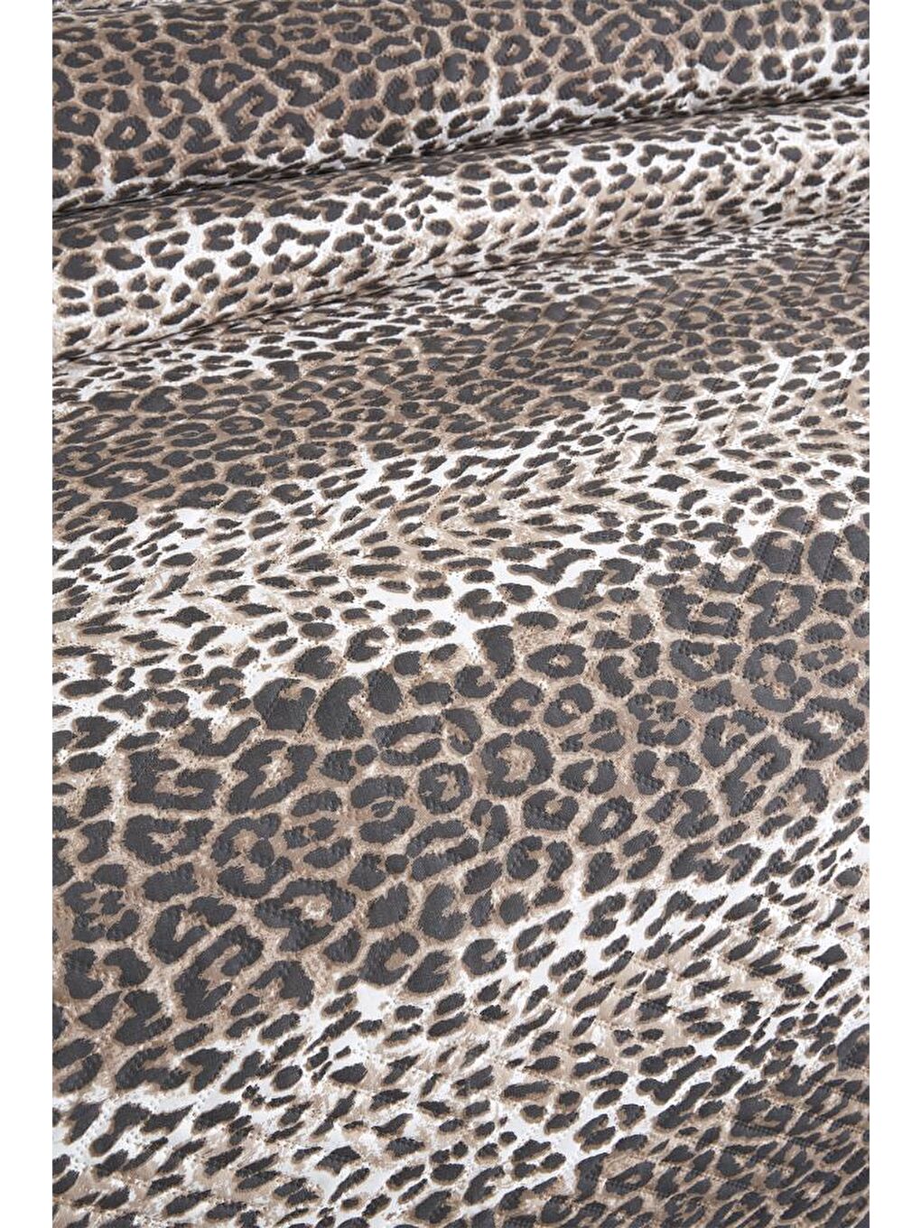 Karışık Ultrasonik Kapitoneli Leopar Çift Kişilik Yatak Örtüsü-4