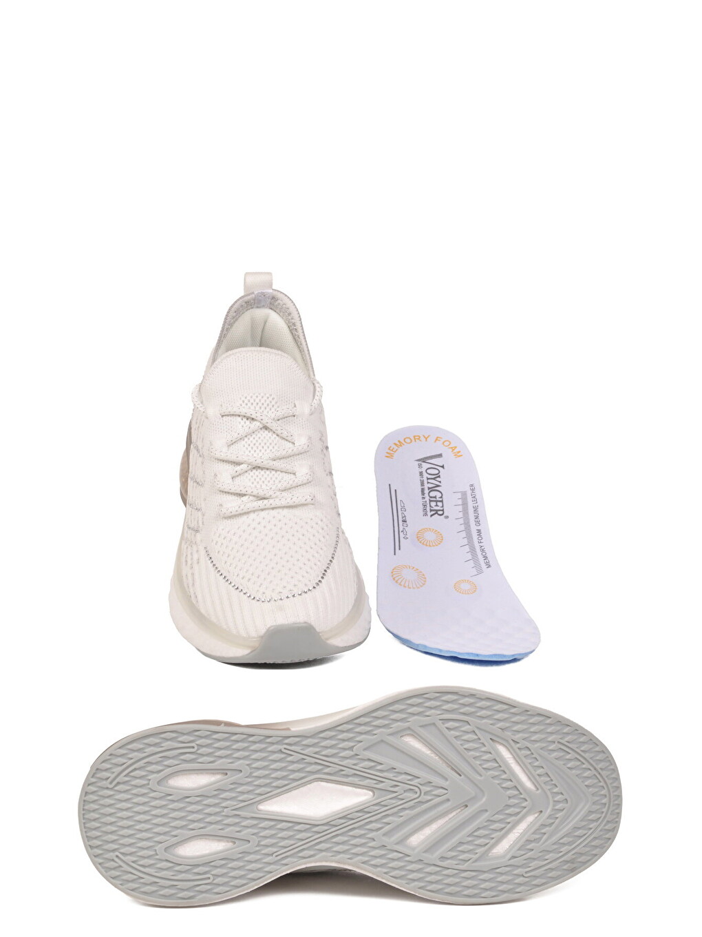 Beyaz Geniş Kalıp Anorak Hafızalı Rahat Tabanlı Kadın Yürüyüş Ve Spor Ayakkabı Sneaker B264 Z-3
