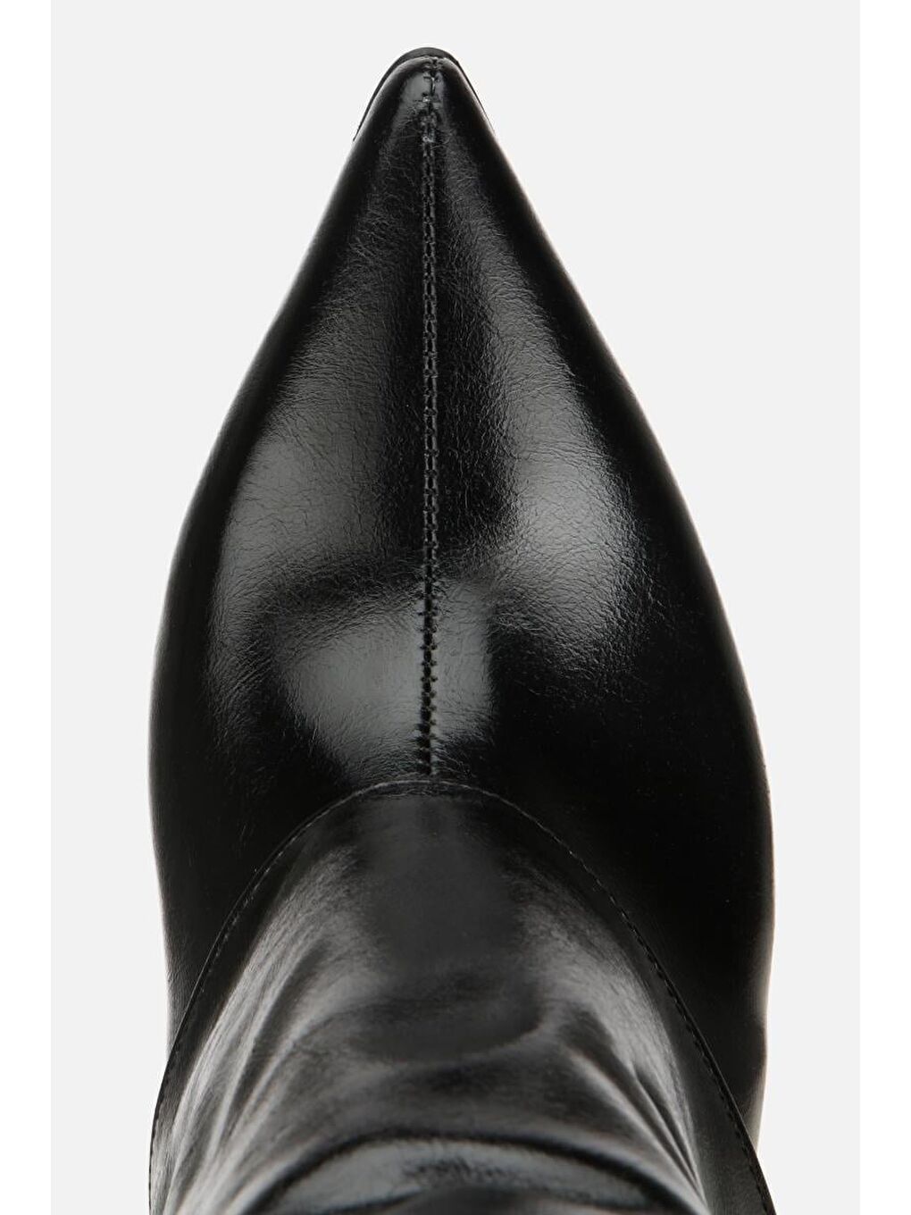 Kadın Rugan Siyah Pantolon Görünümlü Topuklu Bot-4