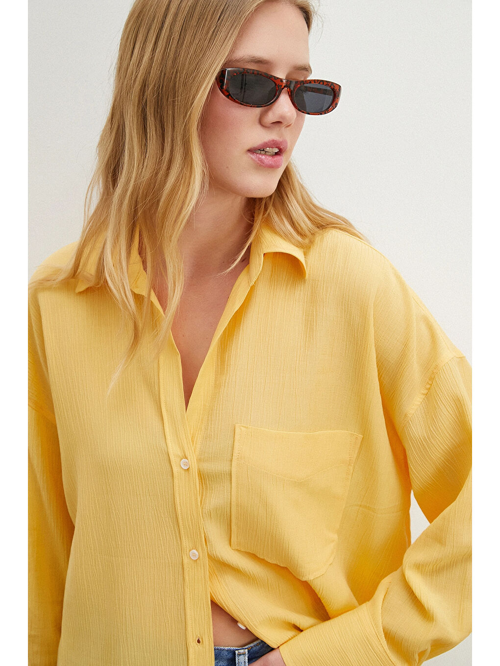 Kraşlı Sarı Gömlek Sarı-3